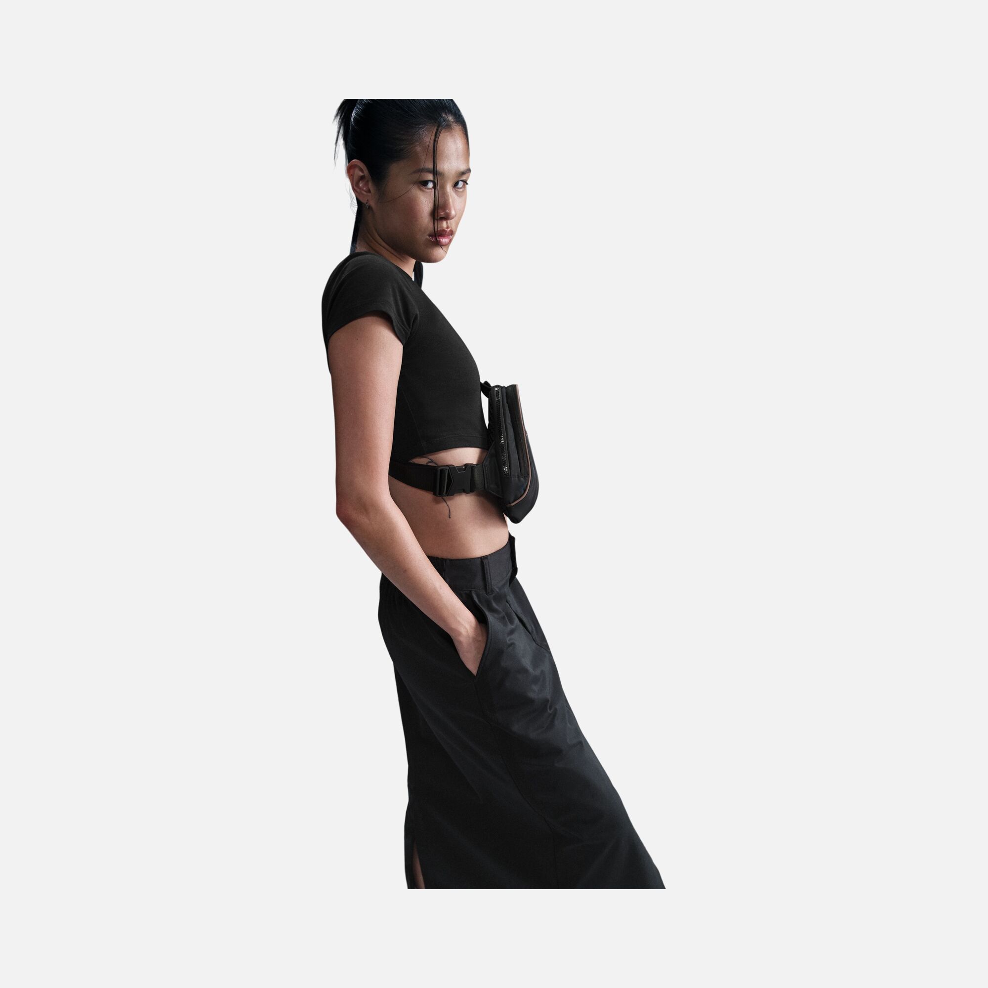 Nike Sportswear Collection Twill Ribbed Fabric Slit Long Kadın Etek