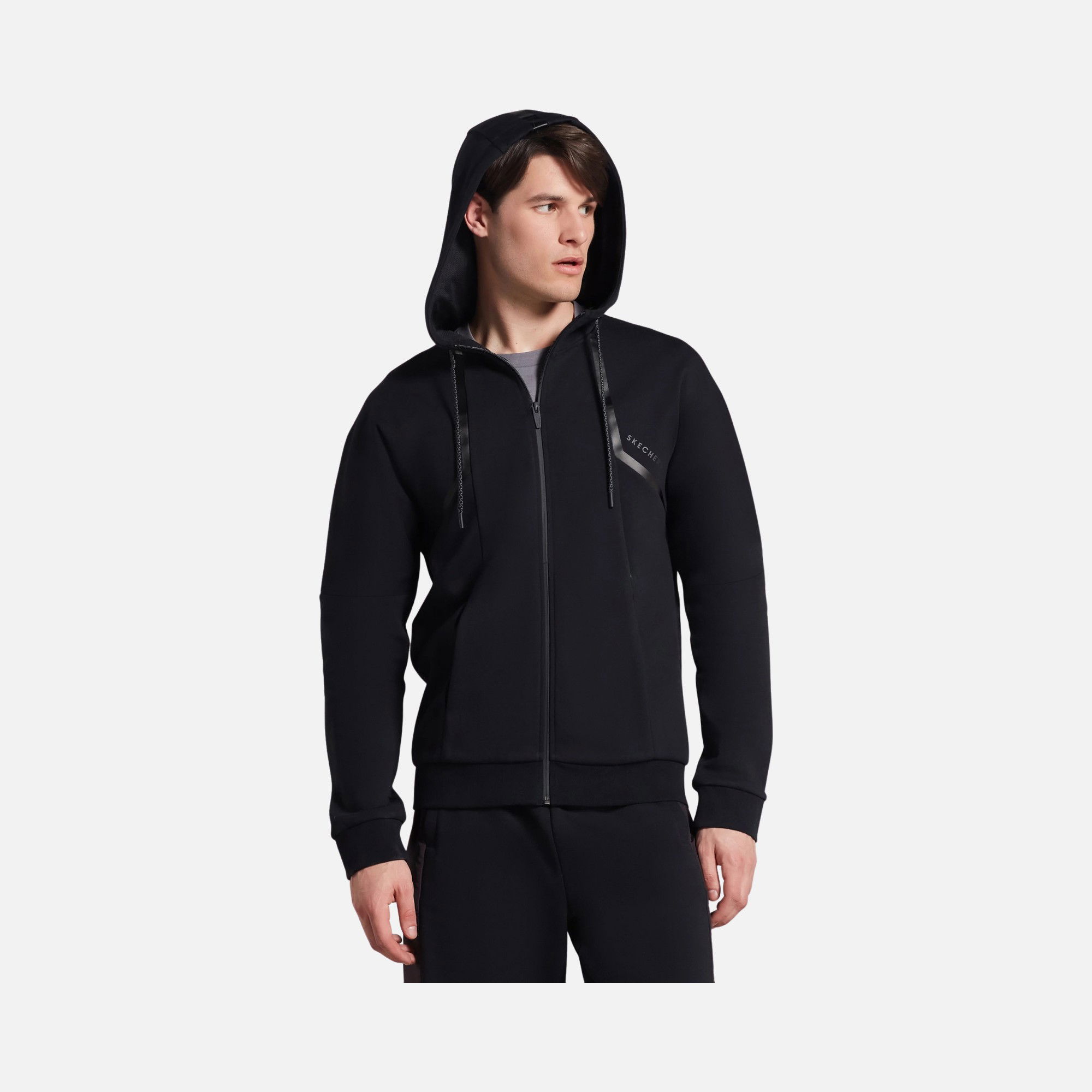 Skechers Sportswear 2 Xi Lock PU Printed Full-Zip Hoodie Sweatshirt