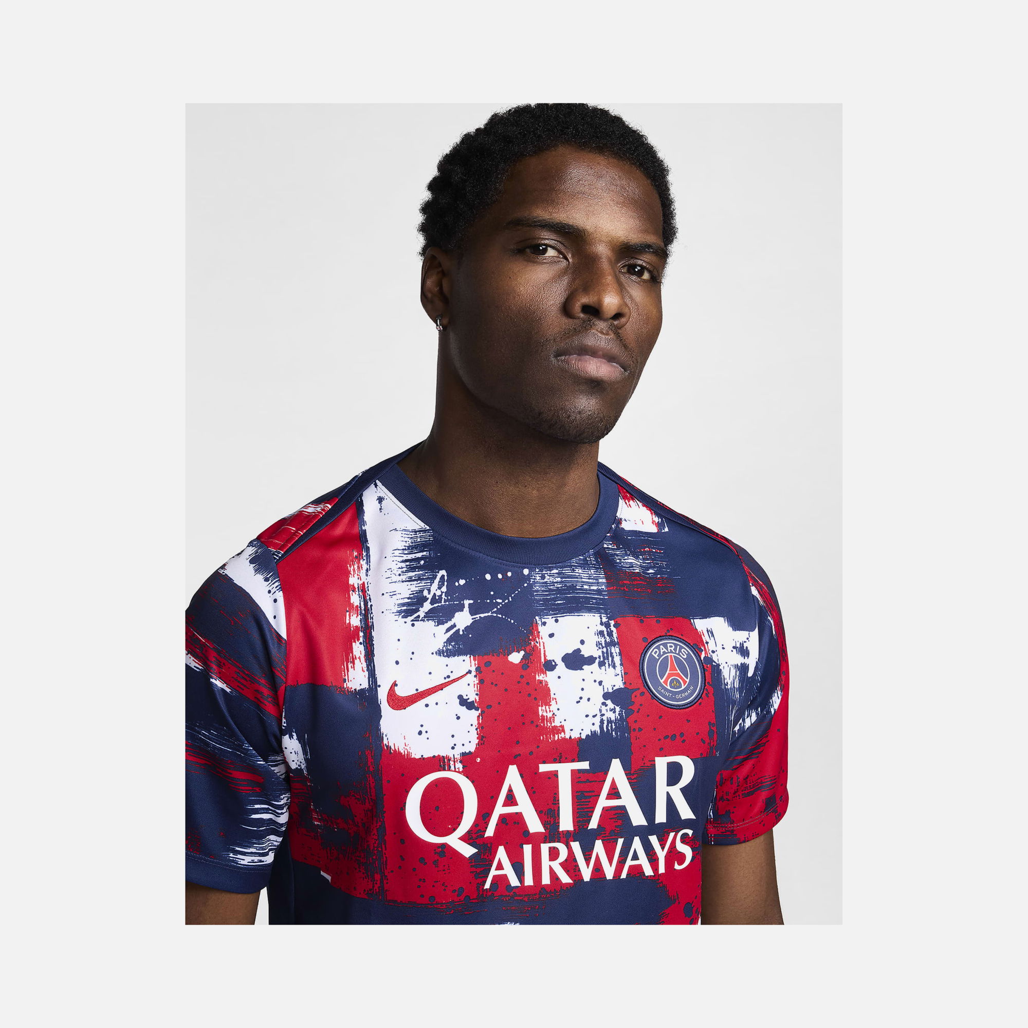 Nike Paris Saint-Germain Academy Pro Home Dri-Fit Football Pre-Match Short-Sleeve Erkek Tişört