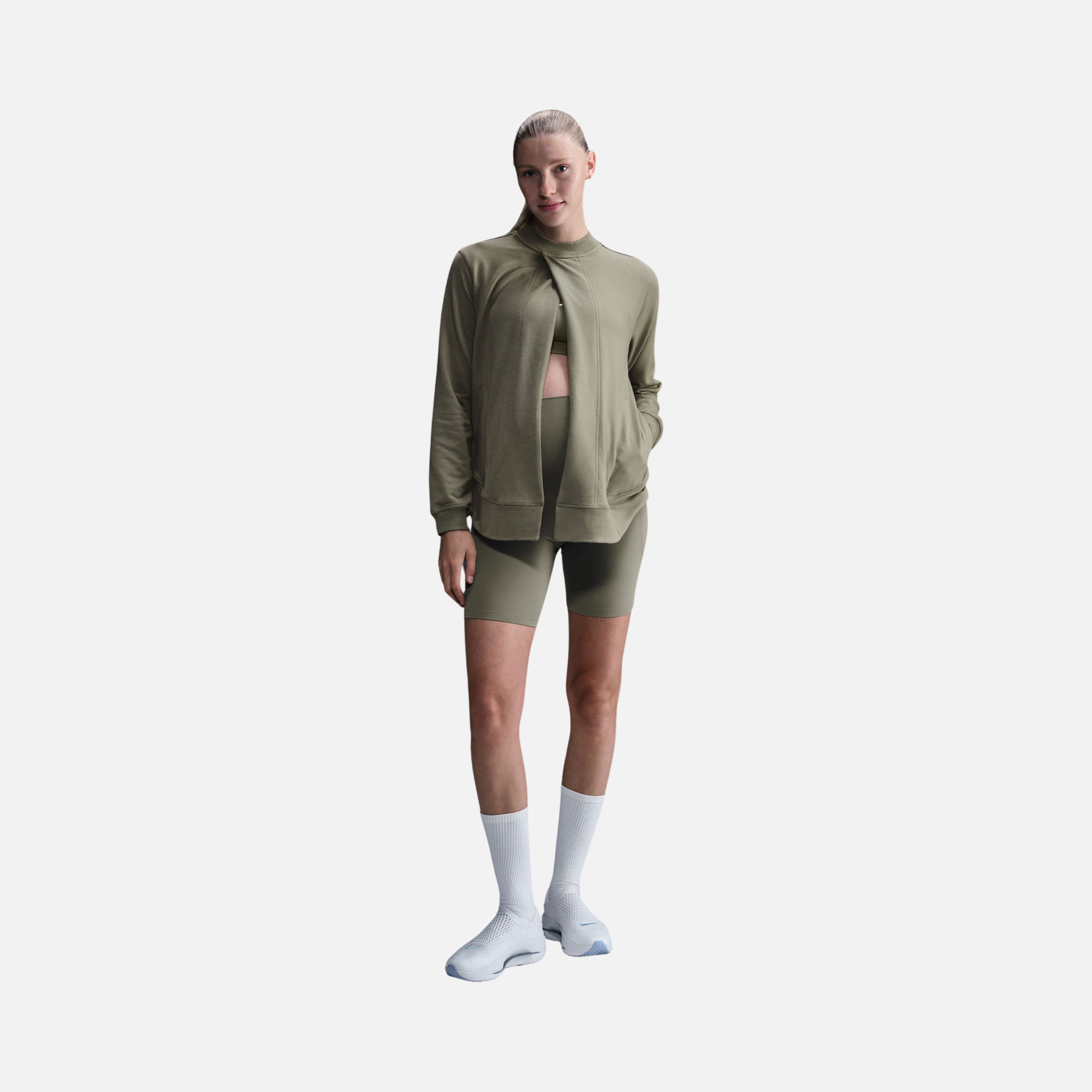 Nike One Reversible French Terry Pullover Full Length Slit Long-Sleeve Training (Maternity) Kadın Tişört