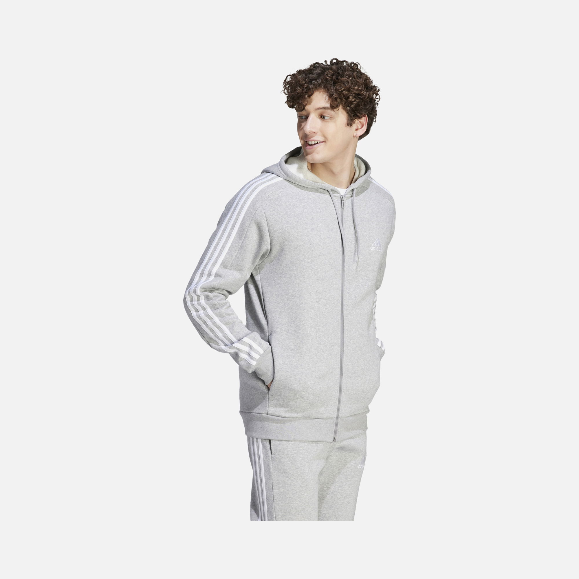 adidas Sportswaer Essentials Fleece 3-Stripes Full-Zip Hoodie Erkek Ceket