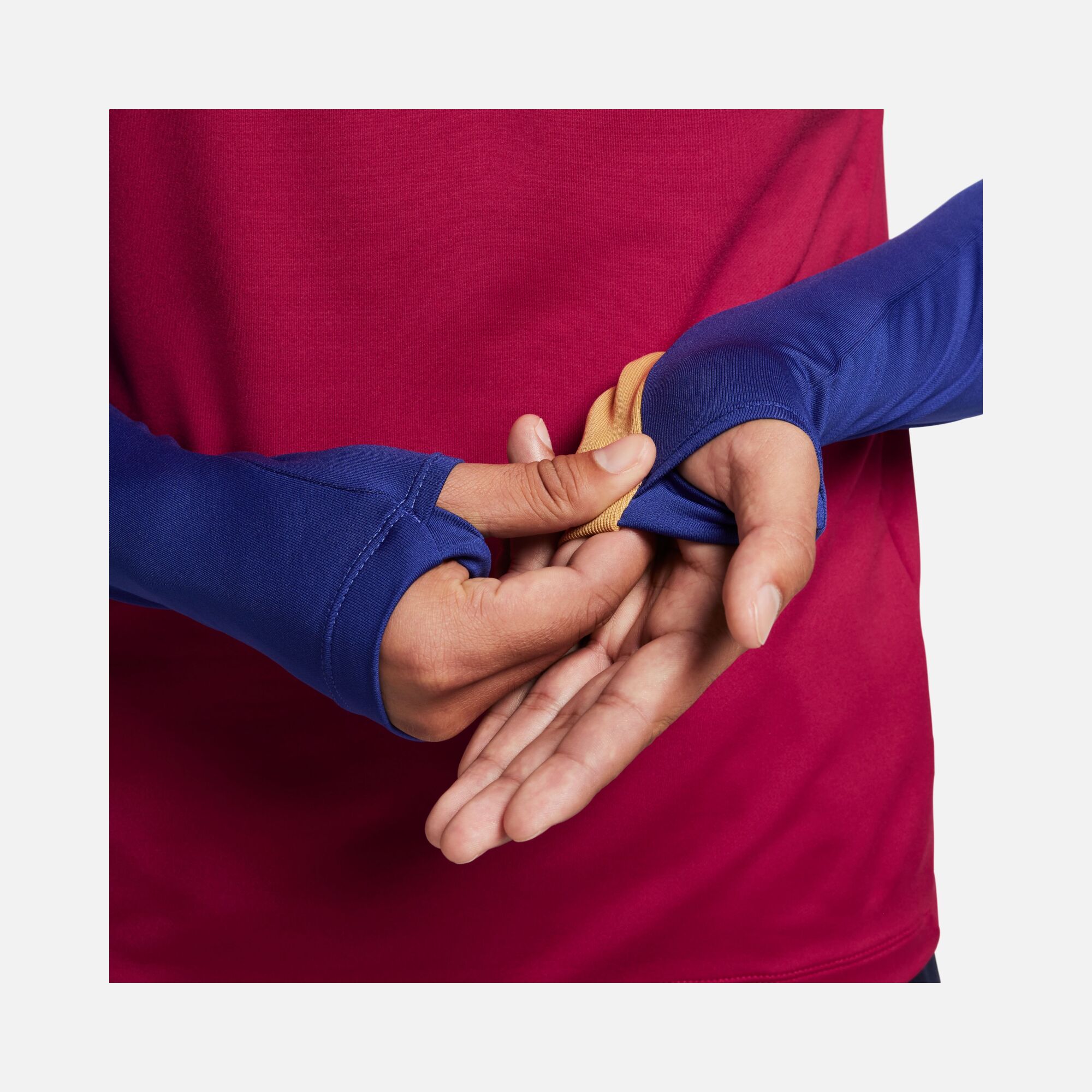 Nike FC Barcelona Dri-Fit Soccer 1/2-Zip Long-Sleeve Erkek Tişört