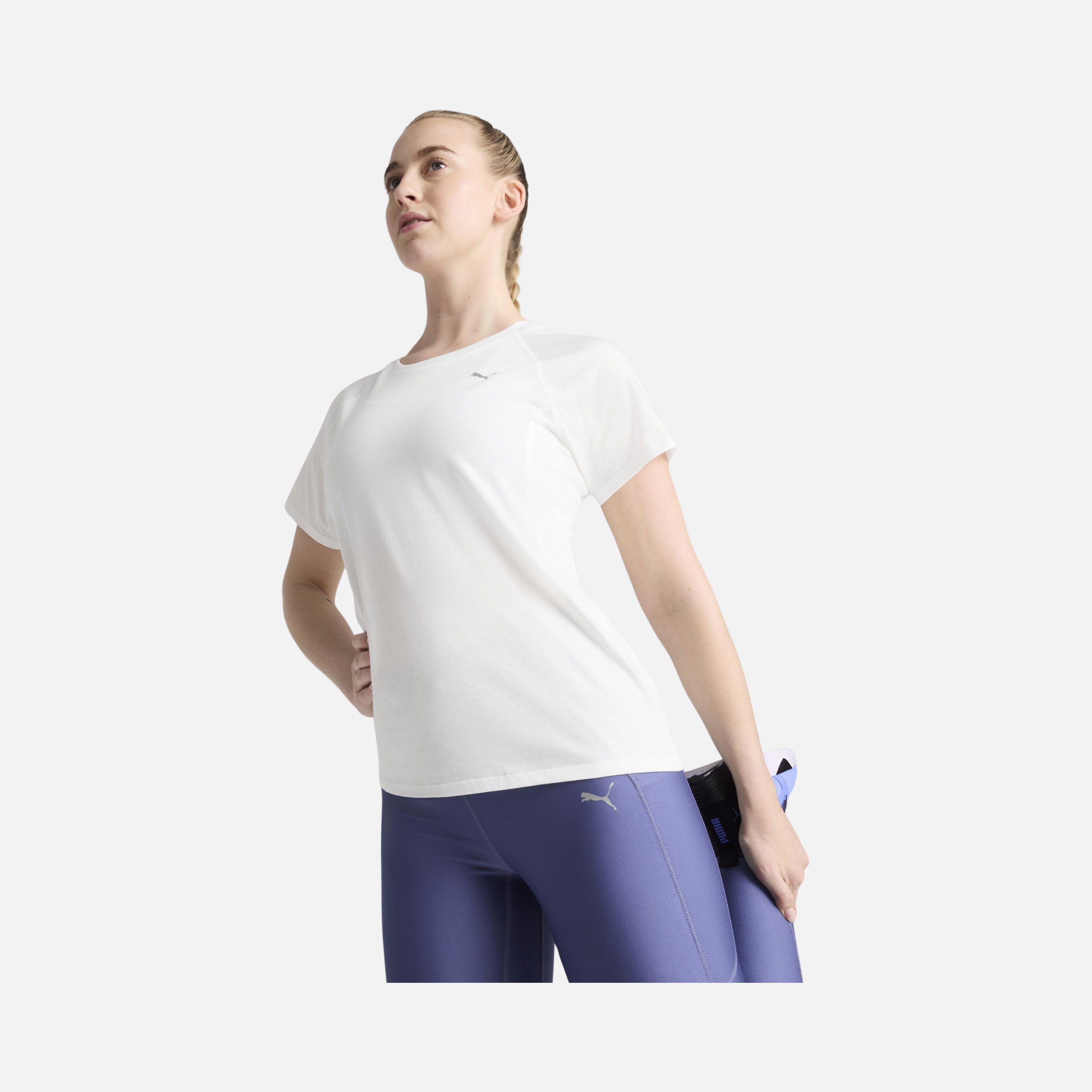 Puma Run Velocity Tri Blend Running Short-Sleeve Kadın Tişört