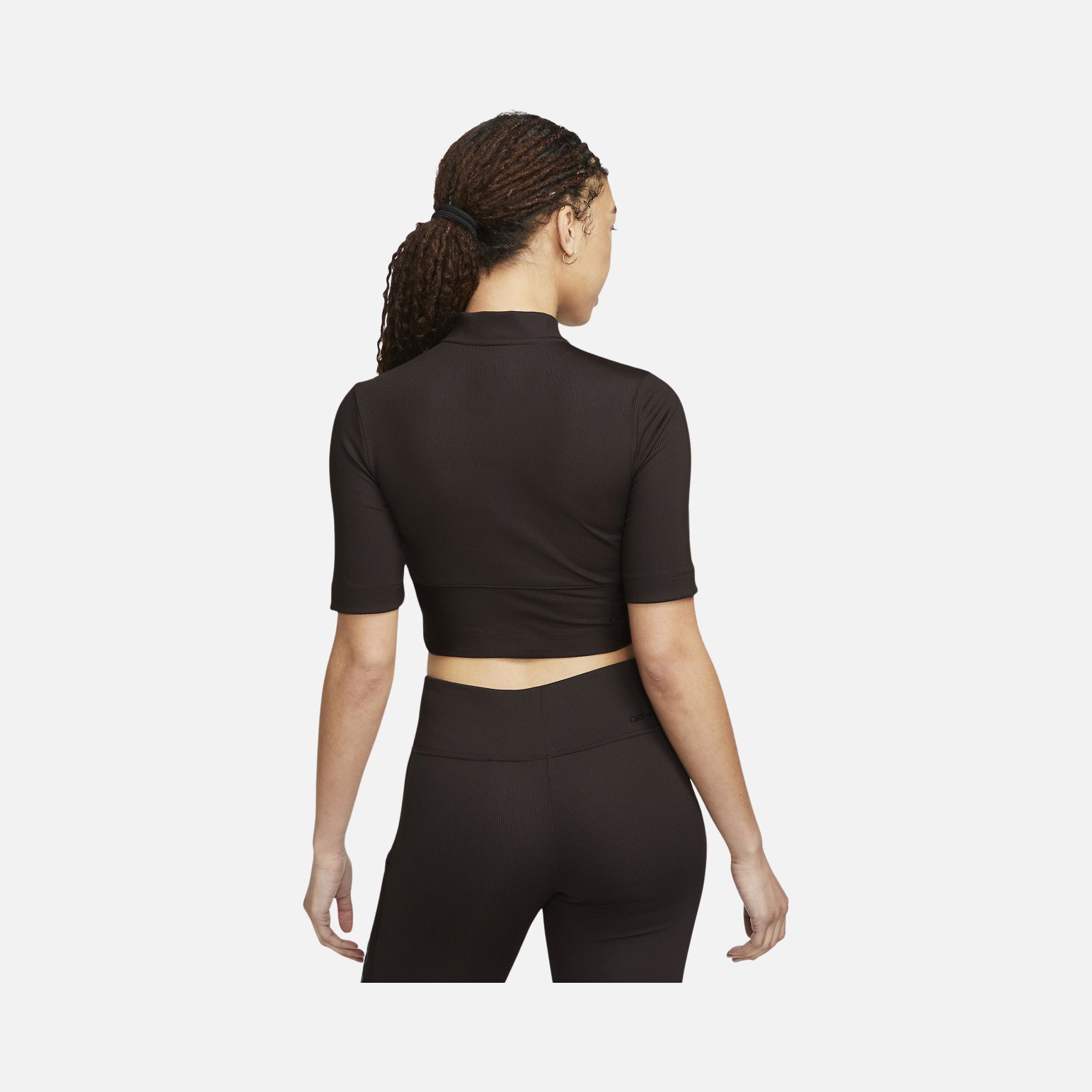 Nike Sportswear Ribbed 1/2 Zip Short-Sleeve Kadın Tişört