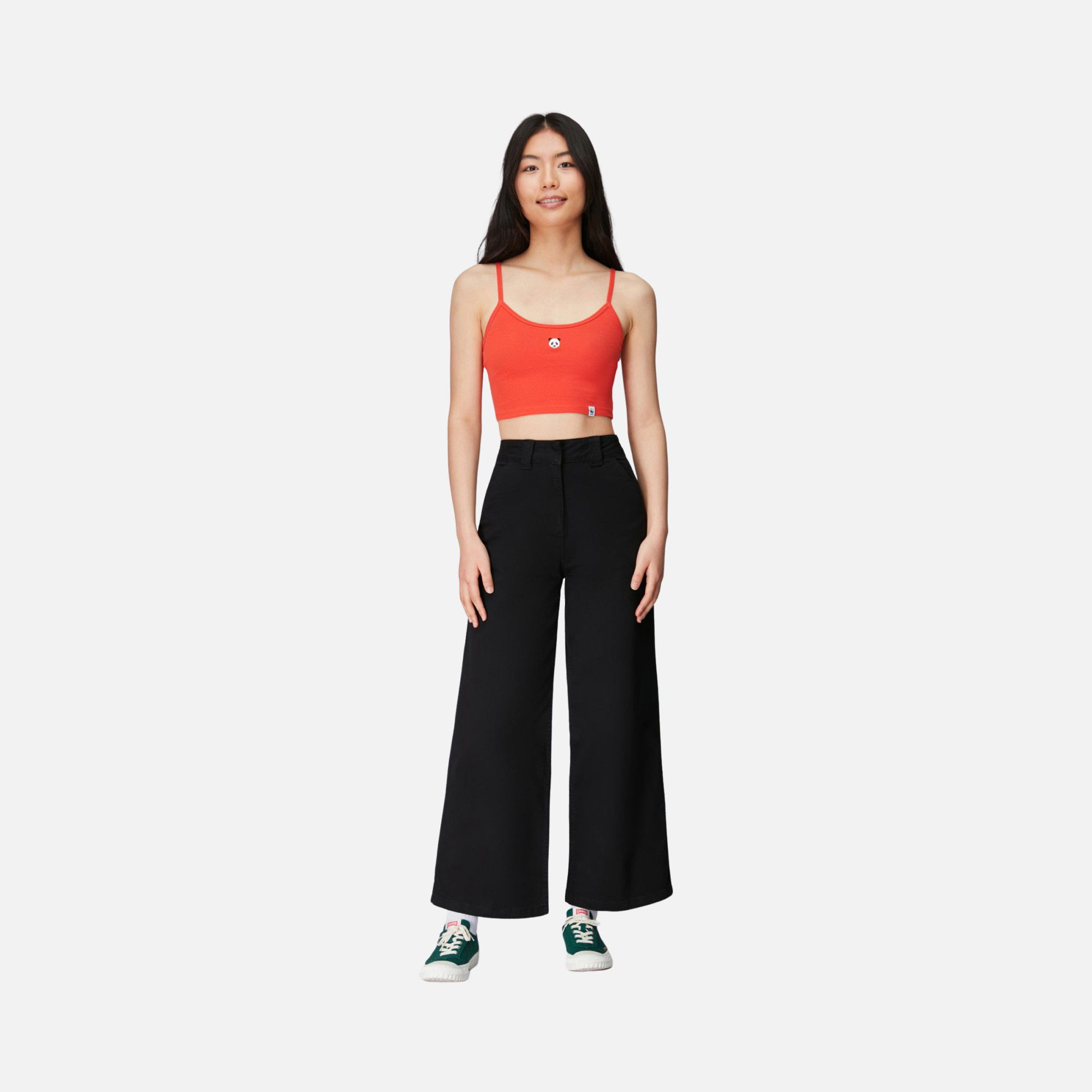 WWF Sportswear Panda Embroidered Cropped Kadın Atlet