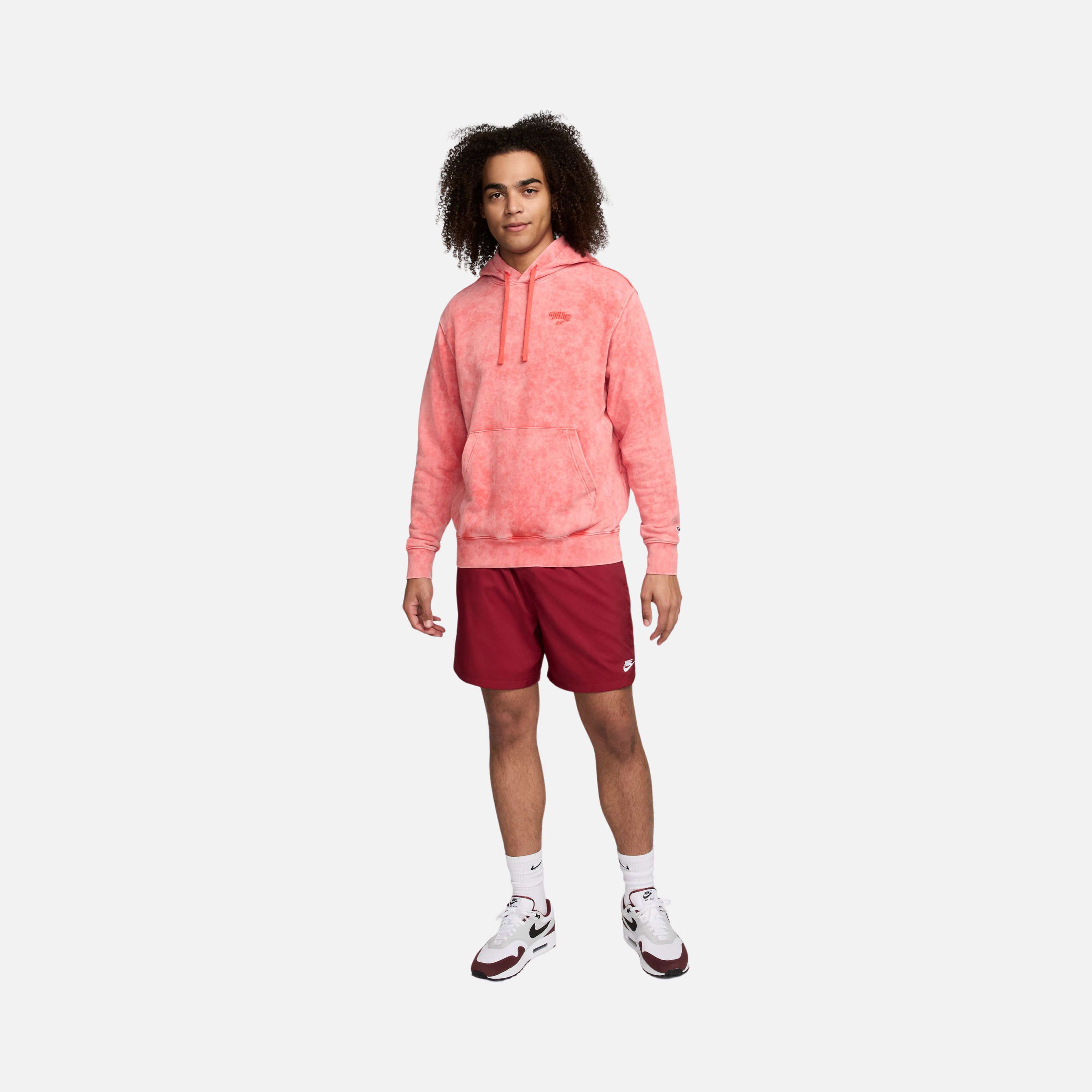 Nike Sportswear Club Pullover French Terry Fine 2.0 Washed Hoodie Erkek Sweatshirt