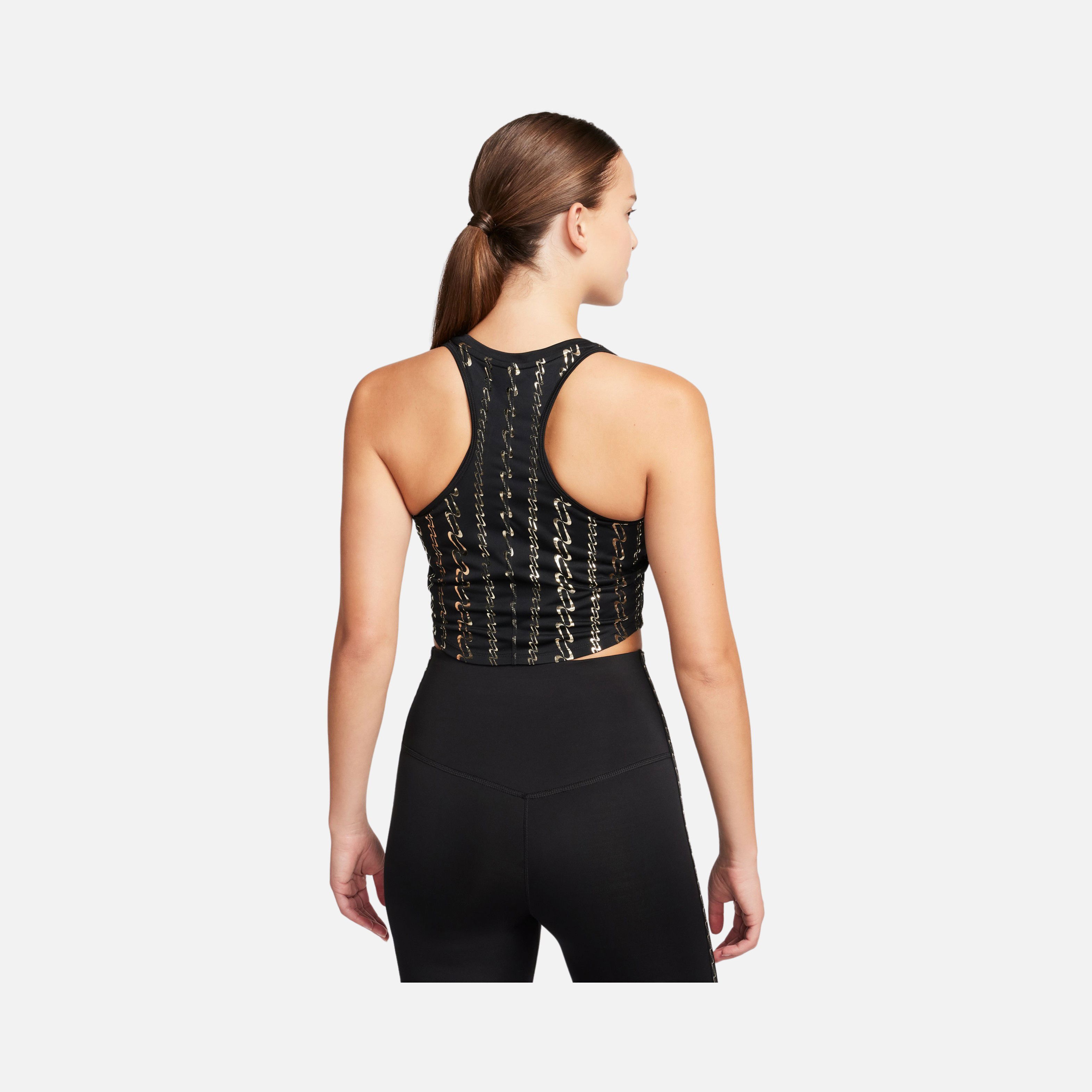 Nike Dri-Fit One Cropped ''Metallic Printed'' Training Kadın Atlet