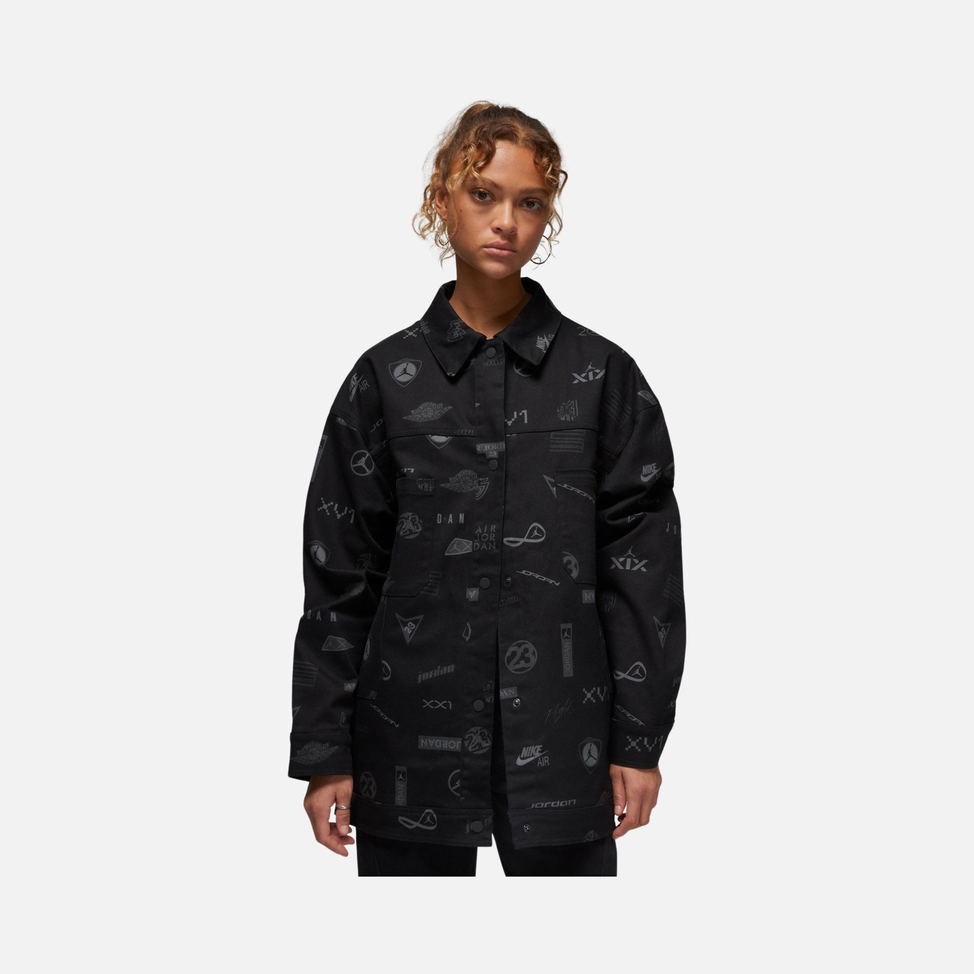 Nike Jordan Trucker All-Over Printed Full Snap Fastener Kadın Ceket