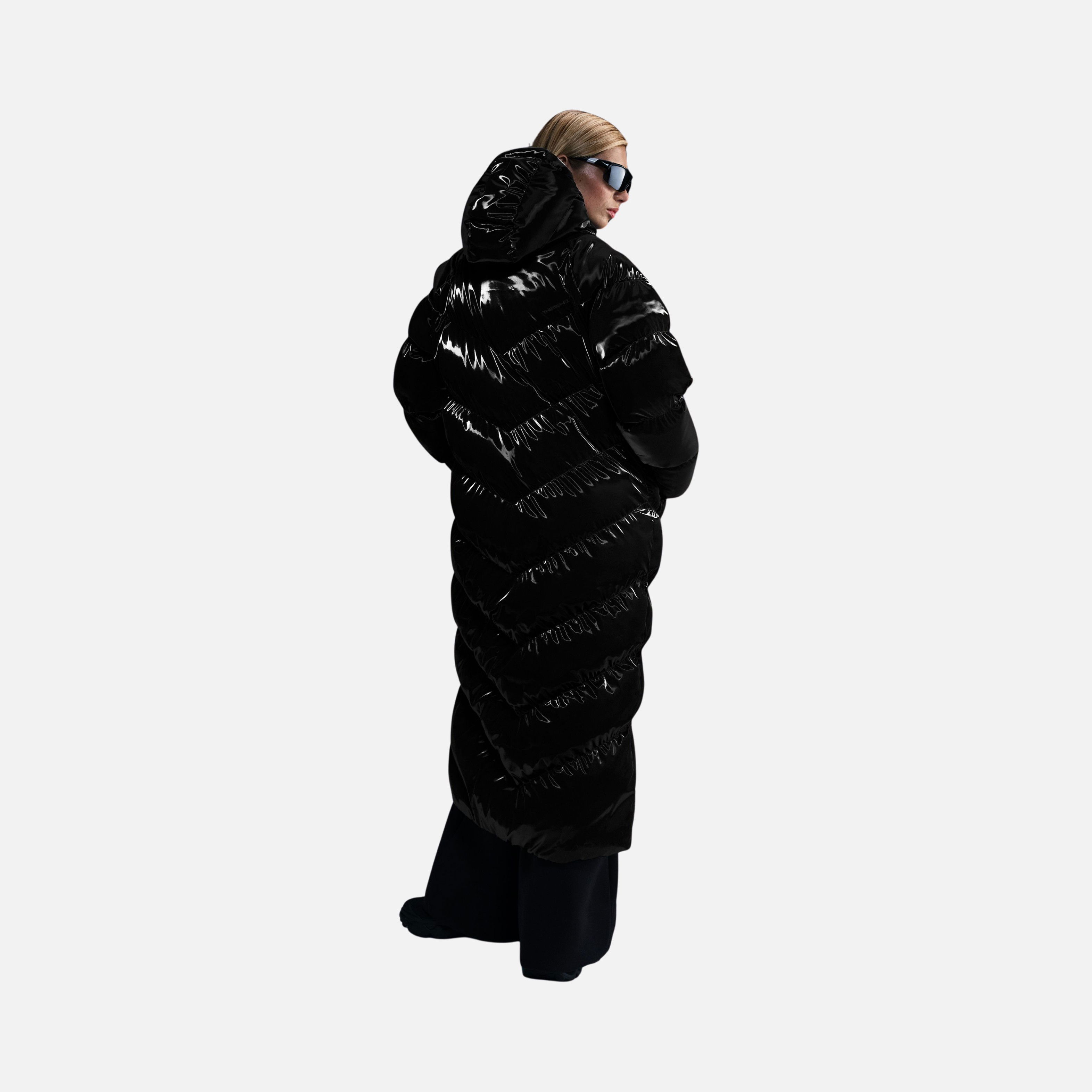 Nike Sportswear Windpuffer Therma-Fit Loose Shine Full-Zip Hoodie Kadın Parka