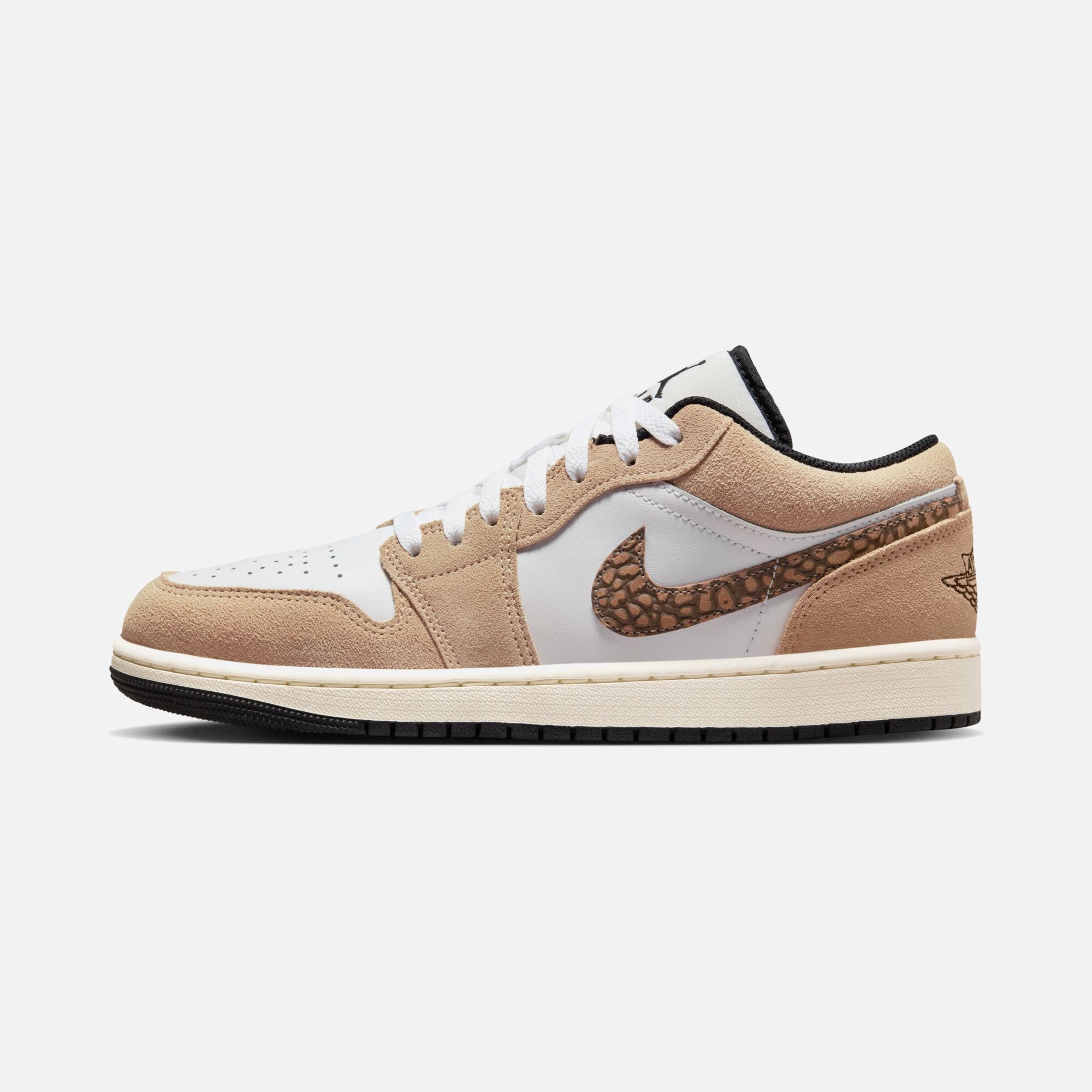Air Jordan 1 Low SE ''Elephant Printed Swoosh and Gold Jumpman'' Erkek Spor Ayakkabı