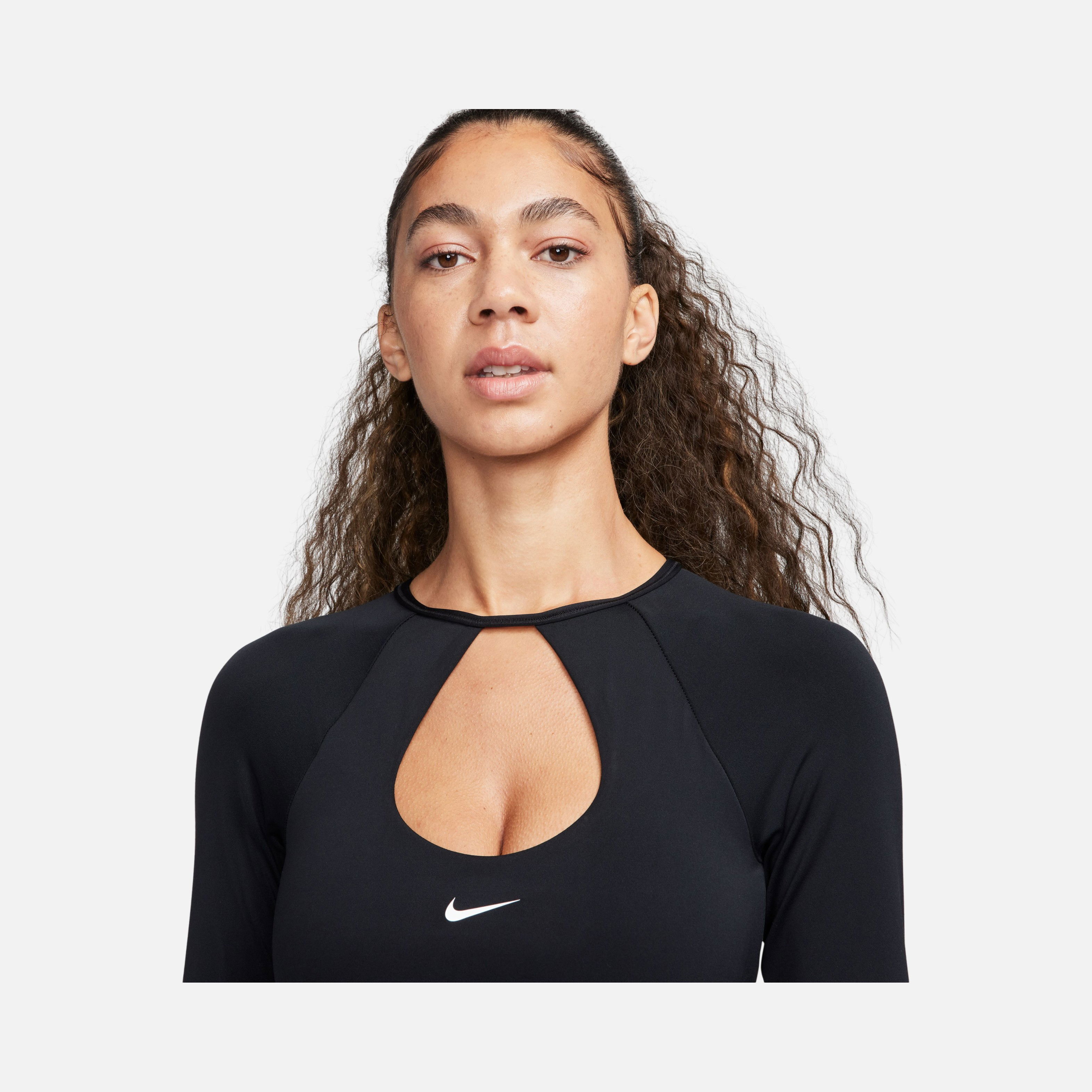 Nike Dri-Fit Cropped Medium-Support Padded Long-Sleeve Training Kadın Bra