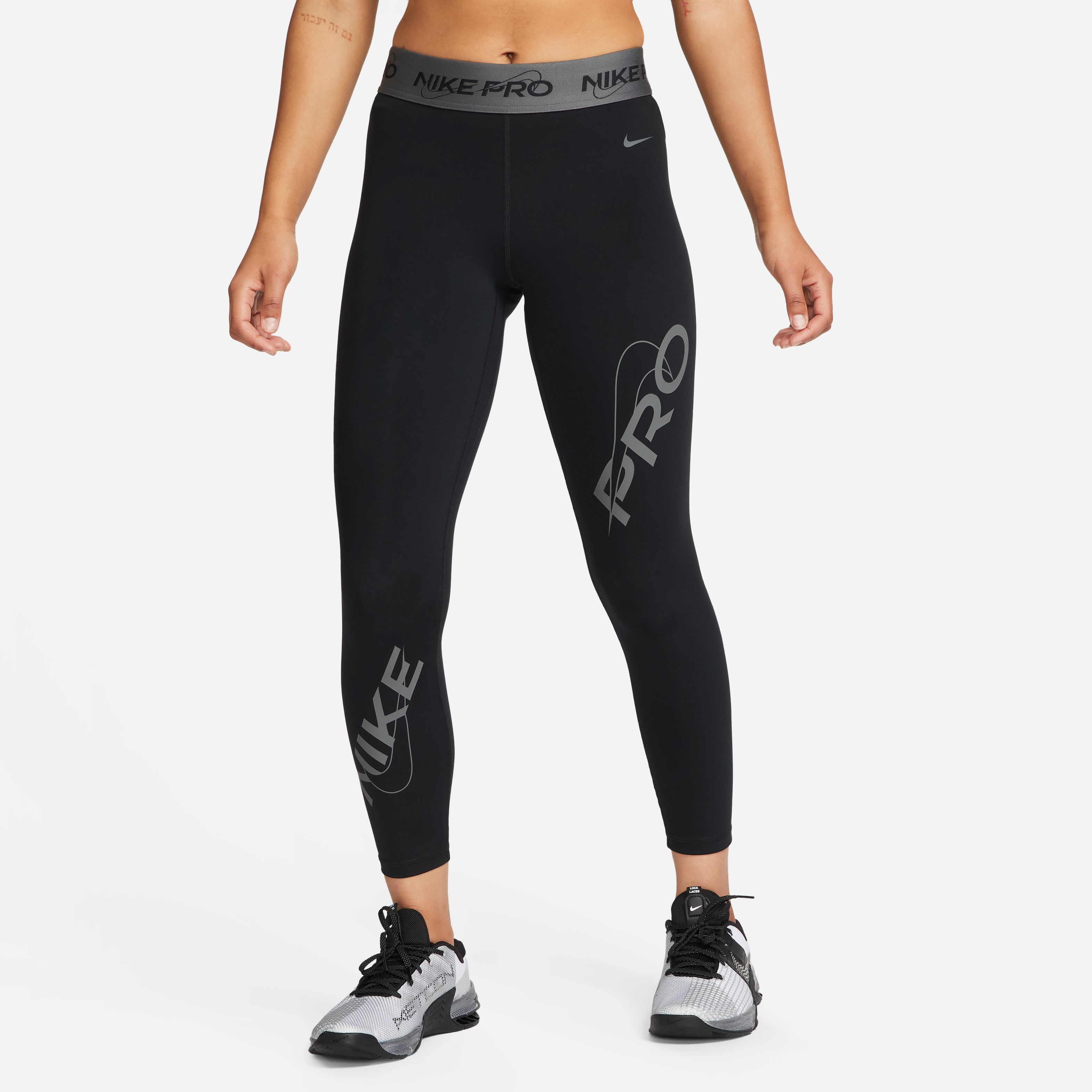 Nike Pro Dri-Fit Mid-Rise 7/8 Graphic Training Kadın Tayt
