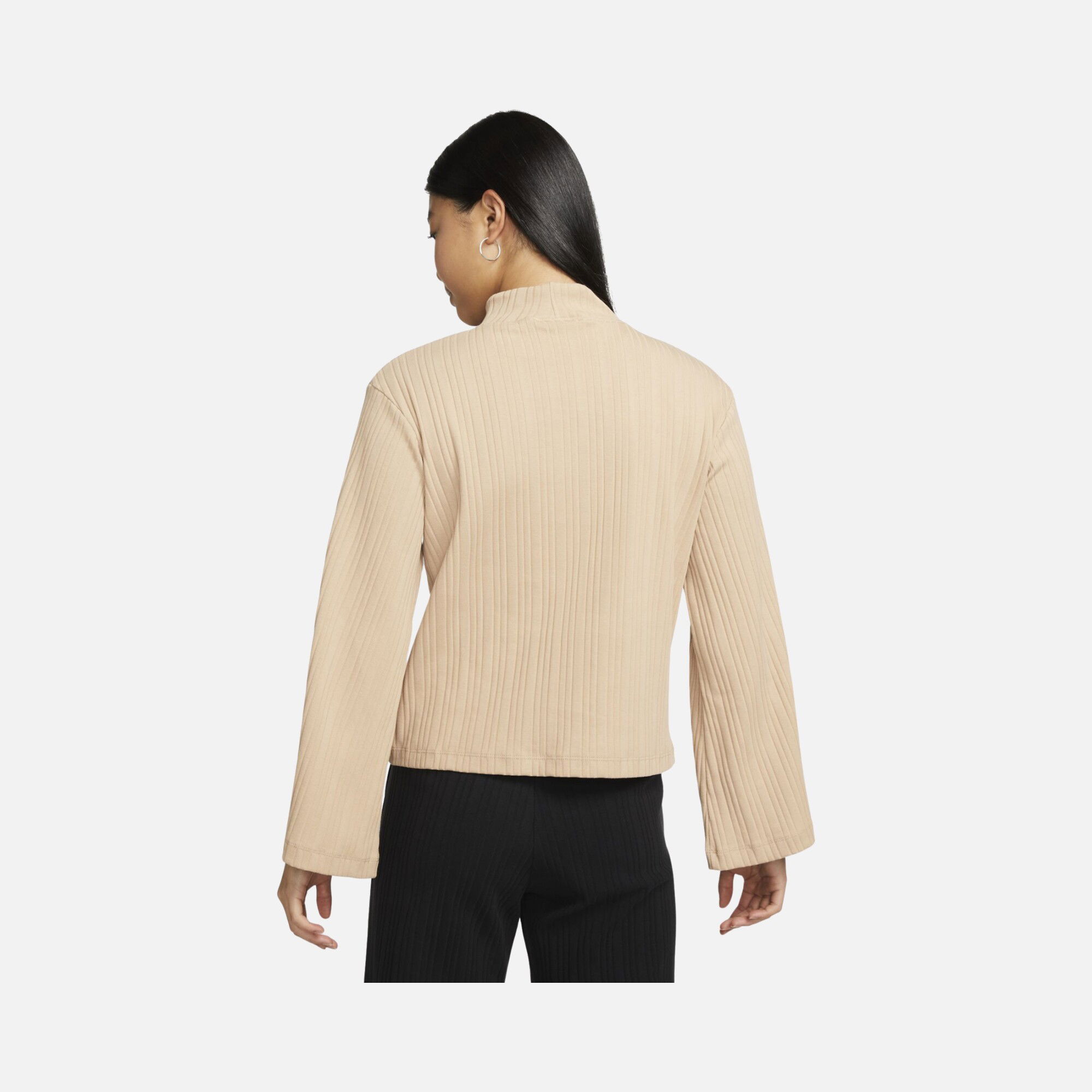 Nike Sportswear Ribbed Jersey Wide Long-Sleeve Kadın Tişört