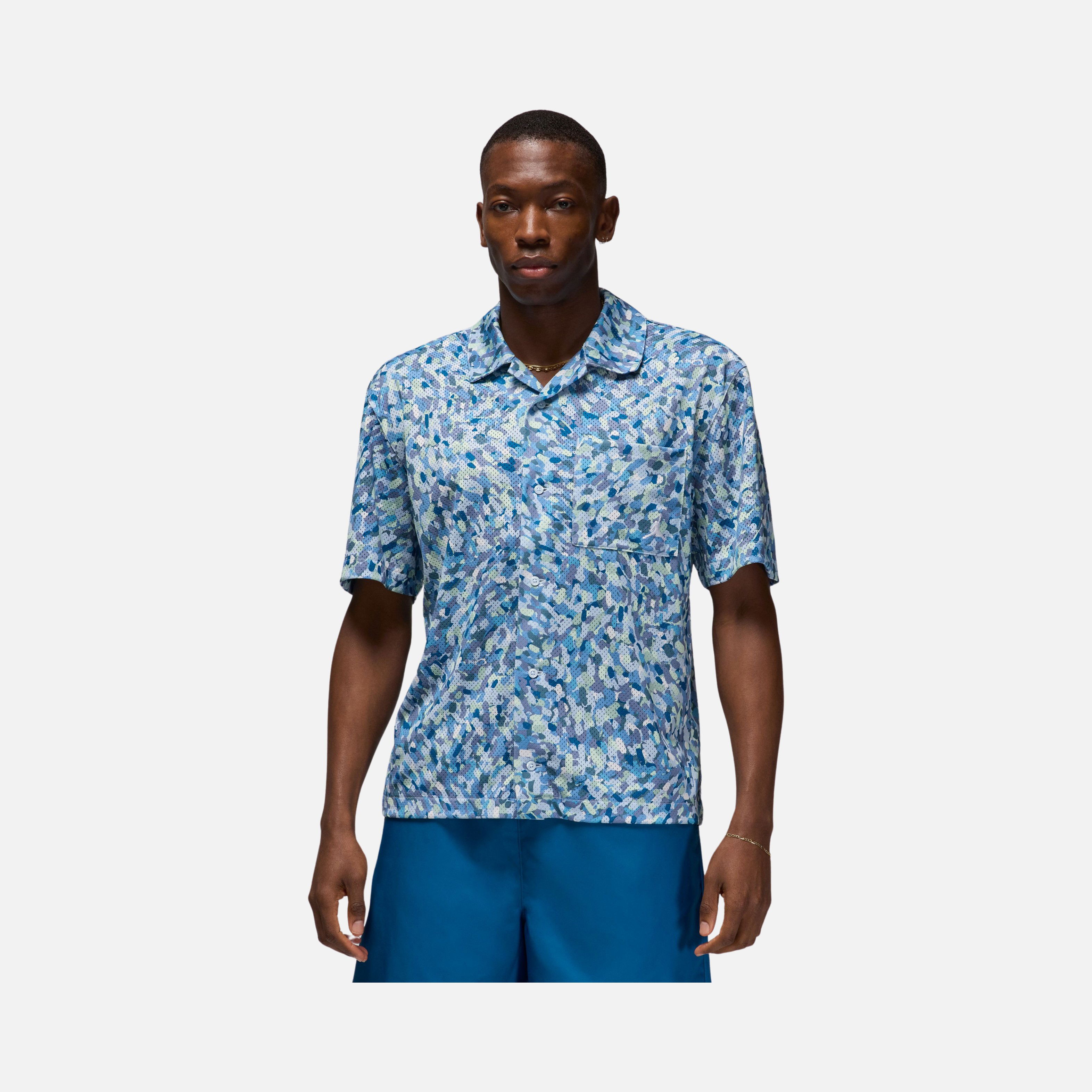Nike Jordan Essentials Poolside Allover Printed Full-Buttoned Short-Sleeve Erkek Gömlek
