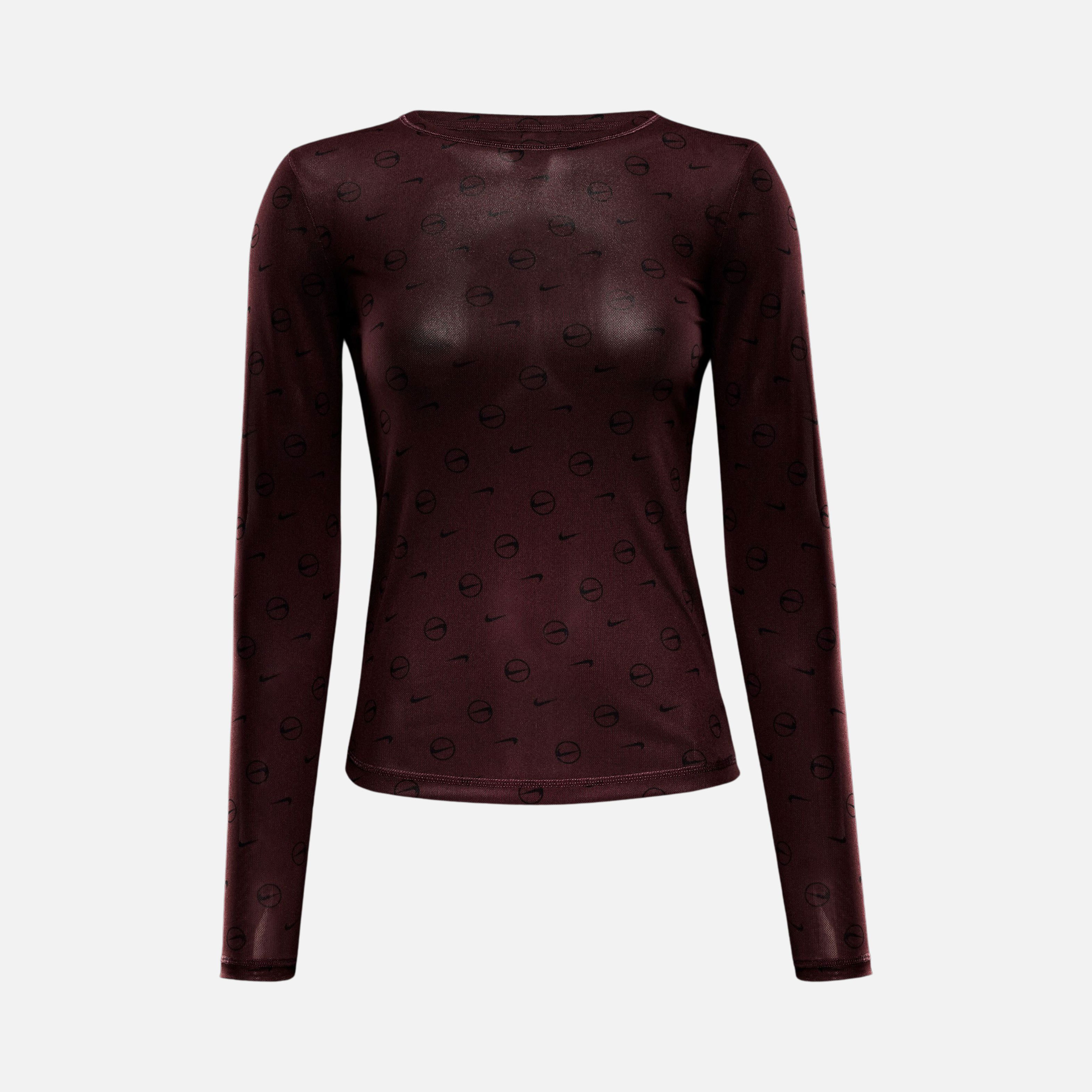 Nike Sportswear Sheer Slim Fit Long-Sleeve Kadın Tişört