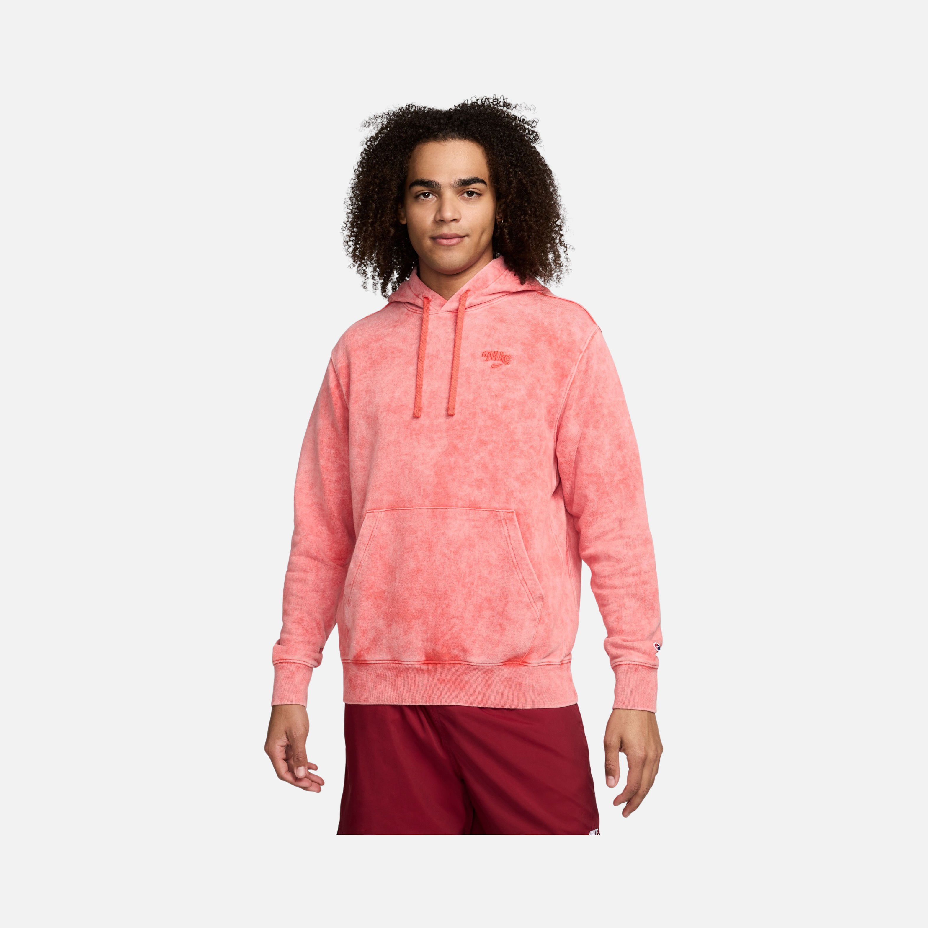 Nike Sportswear Club Pullover French Terry Fine 2.0 Washed Hoodie Erkek Sweatshirt