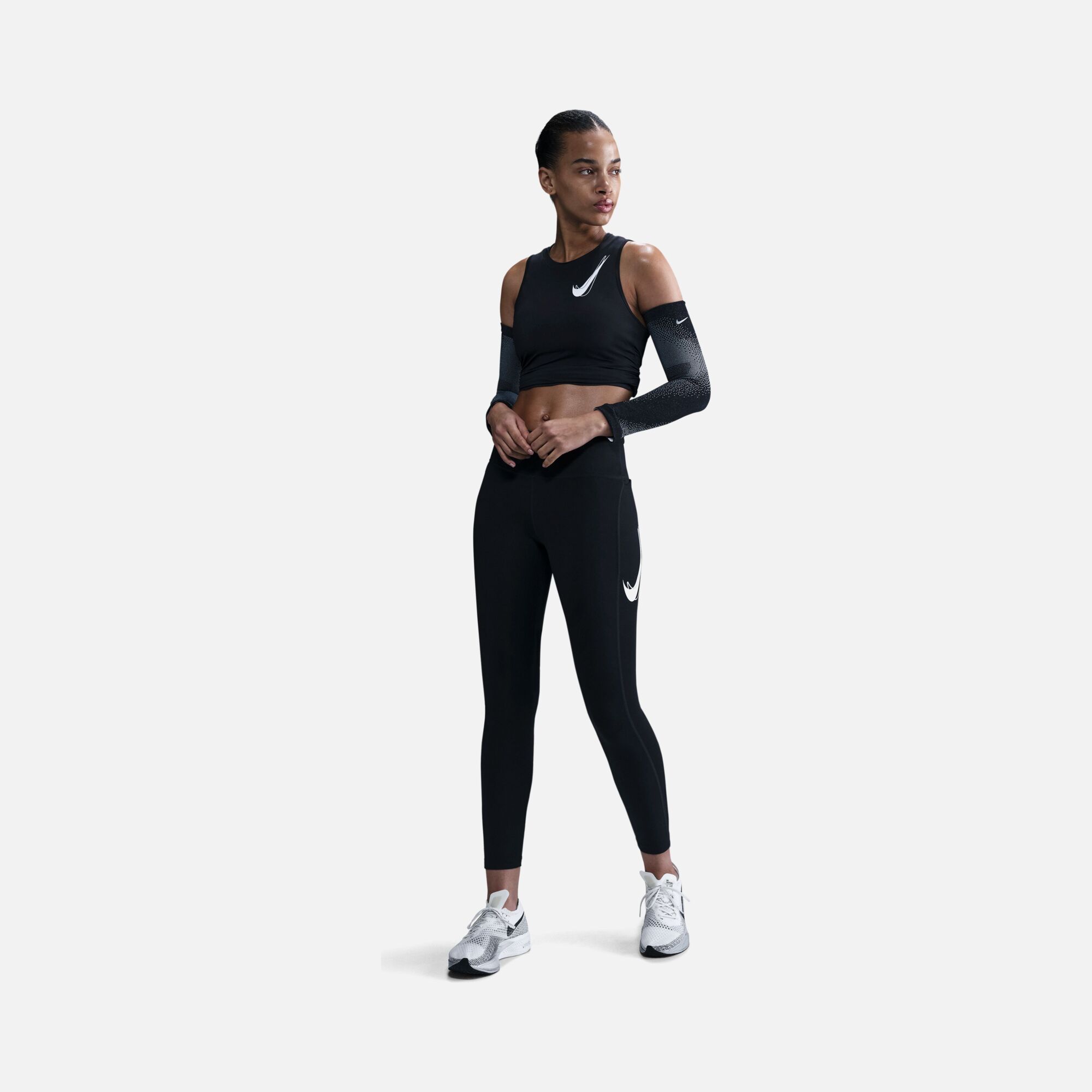 Nike Fast Dri-Fit Swoosh Graphic Mid-Rise 7/8 Running Kadın Tayt