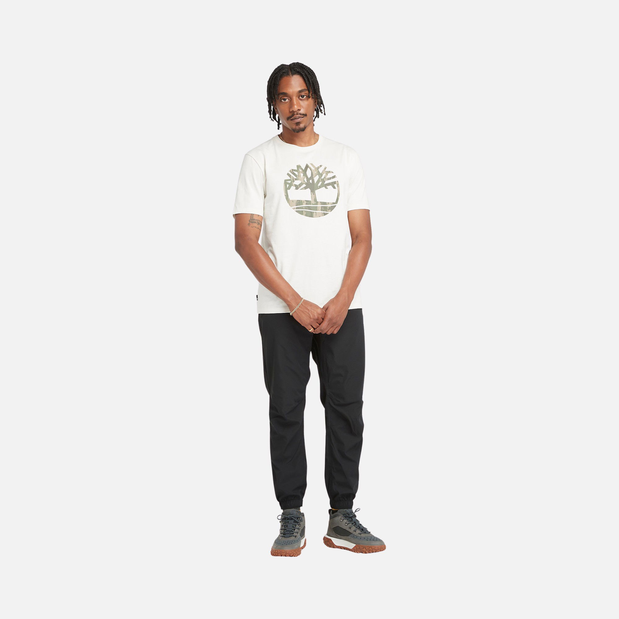 Timberland Sportswear Camouflage Tree Logo Graphic SS24 Short-Sleeve Erkek Tişört