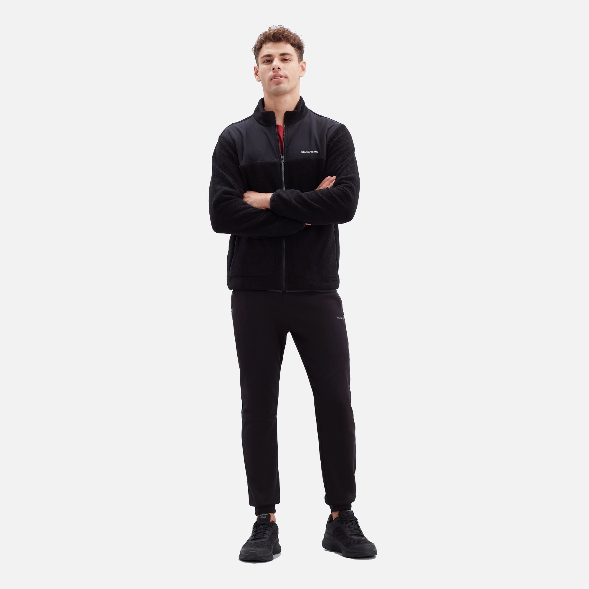 Skechers Woven Panel Fleece Full-Zip Erkek Ceket