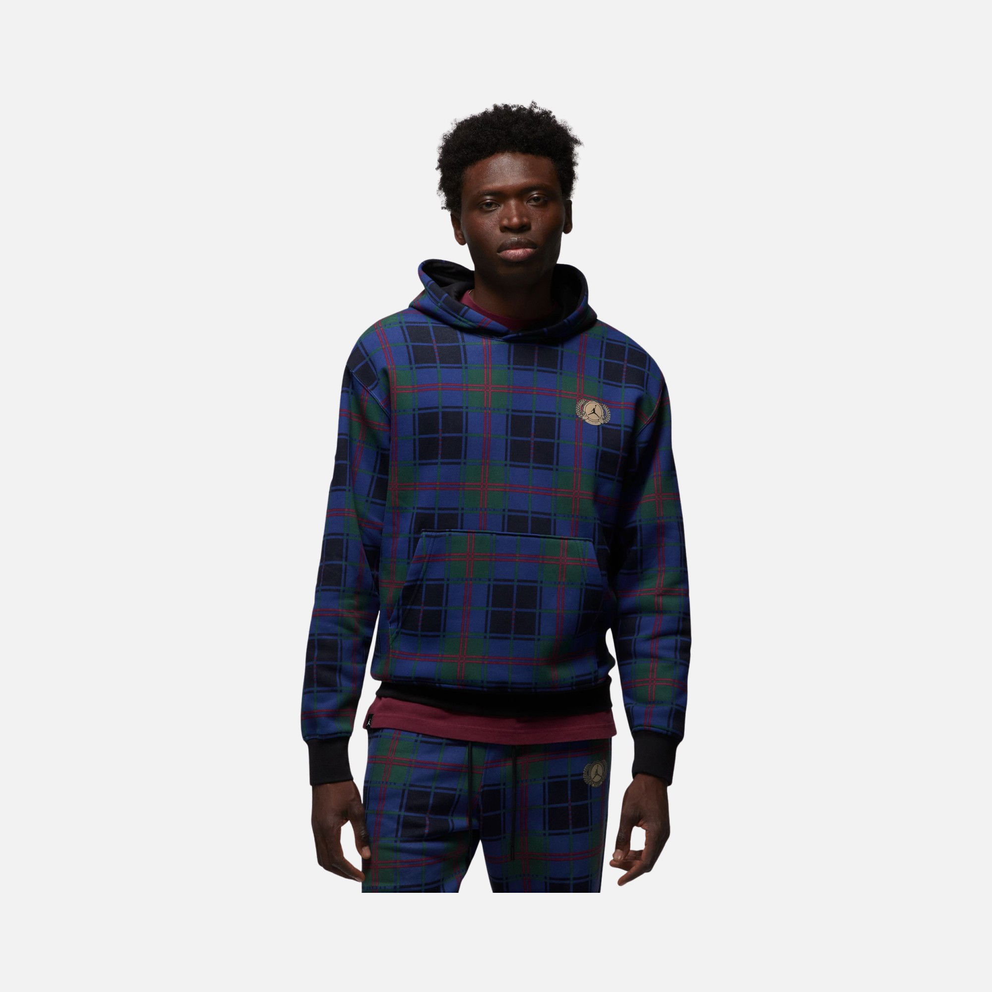 Nike Jordan Essential Flight Artist Series Plaid Fleece Crew Erkek Sweatshirt