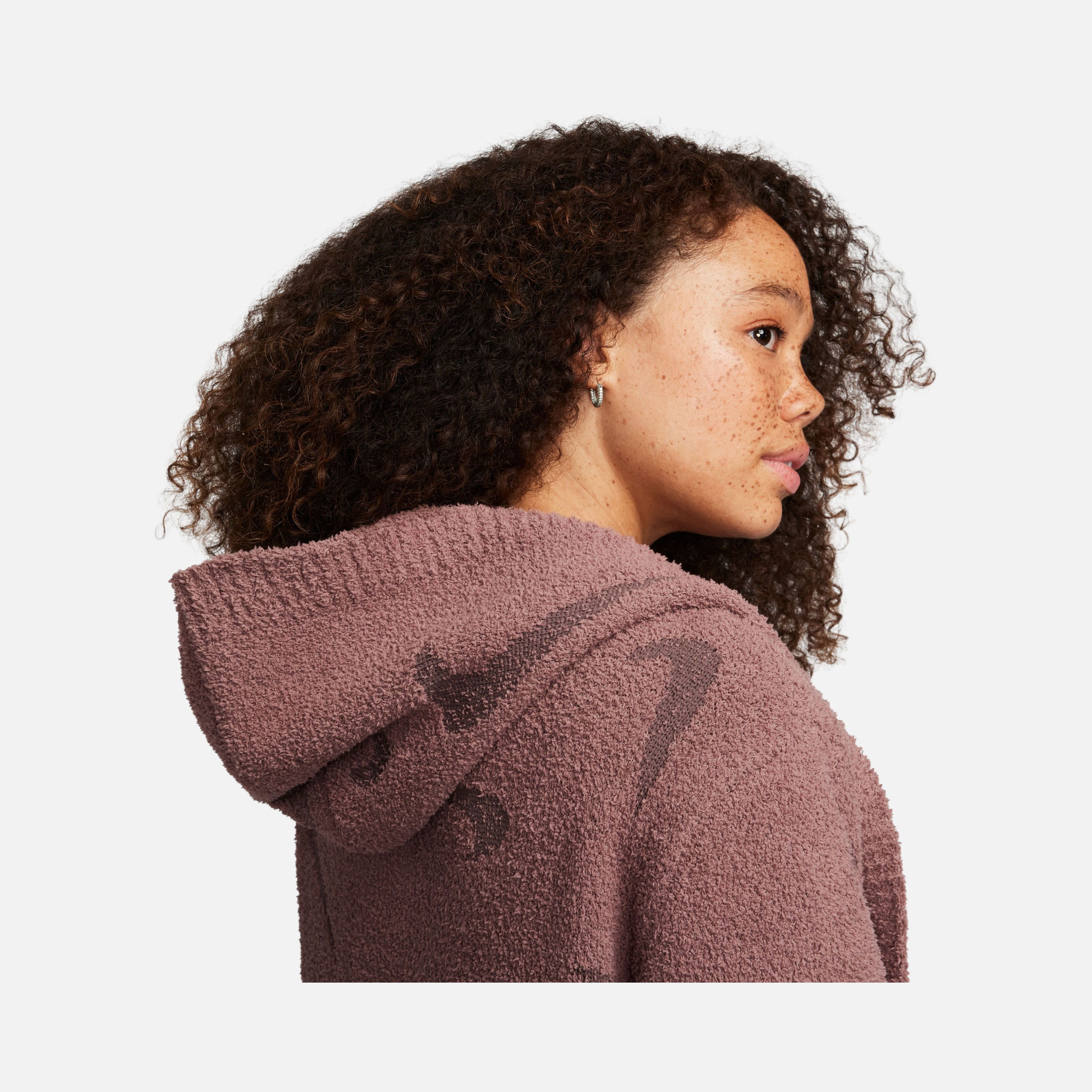 Nike Sportswear Phoenix Cozy Bouclé Loose-Cut Long Knit Hoodie Kadın Ceket