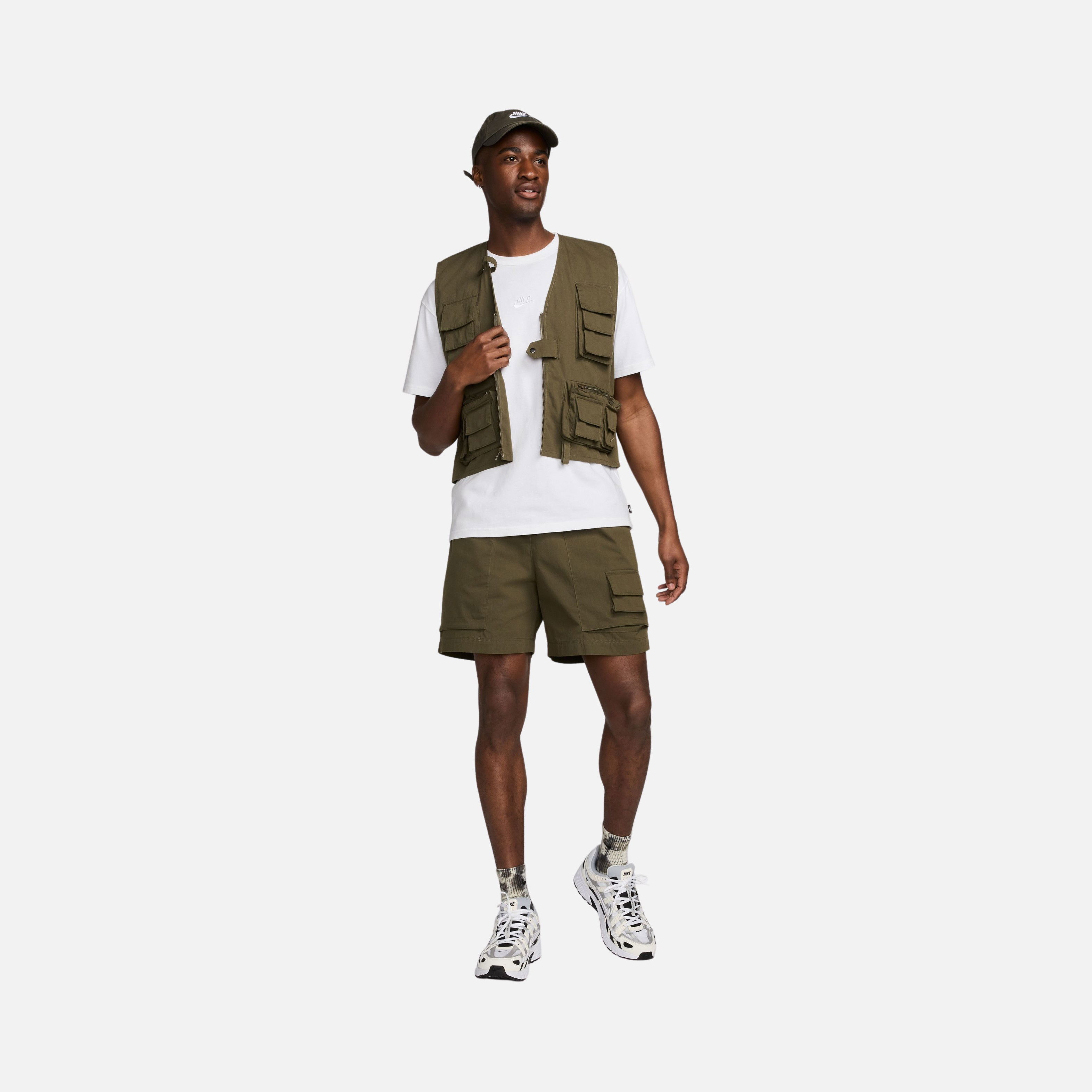 Nike Life Utility Stonewashed Cotton Fabric Full-Zip Erkek Yelek