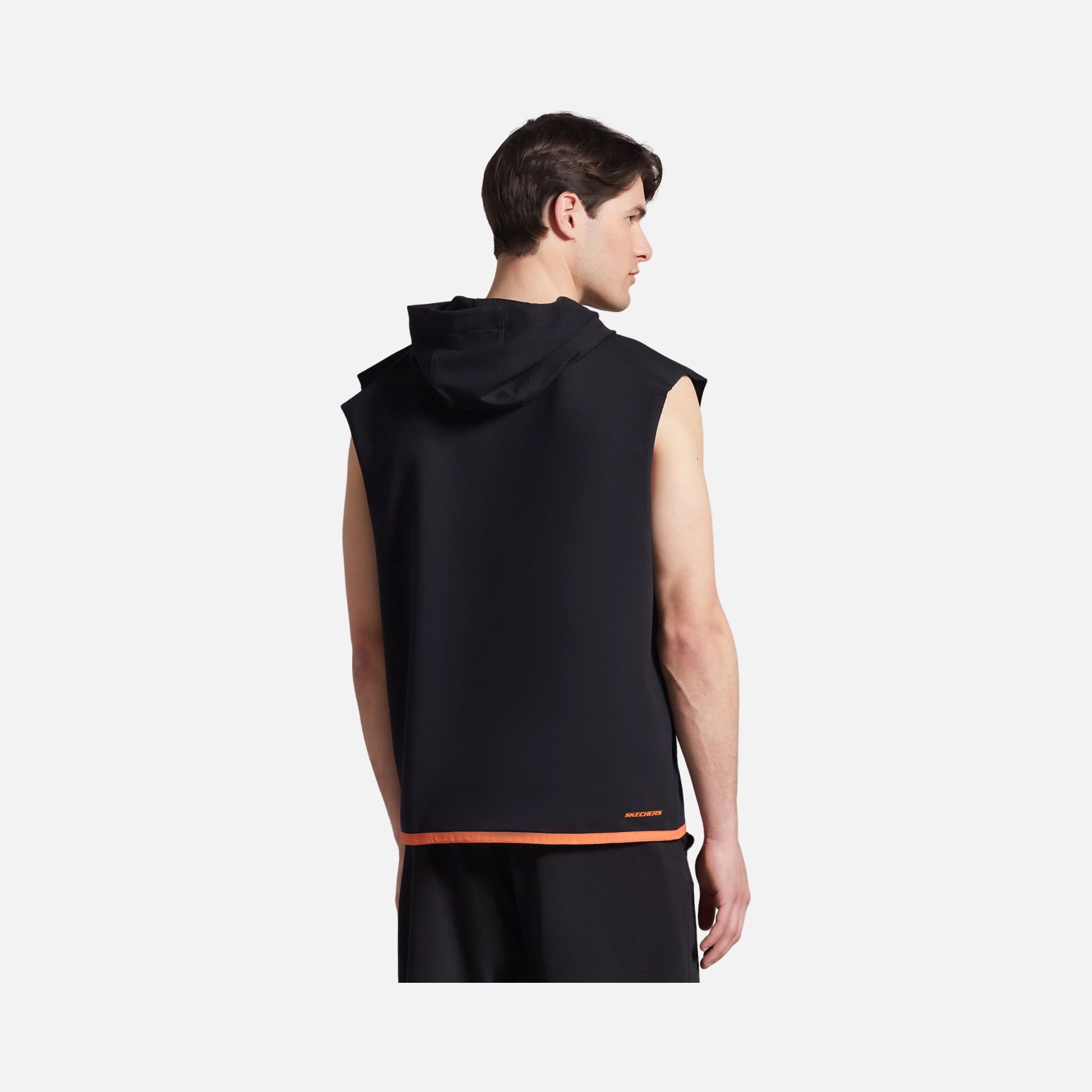 Skechers Lw Fleece Two Yarn Mesh Detailed Sleeveless Hoodie Sweatshirt