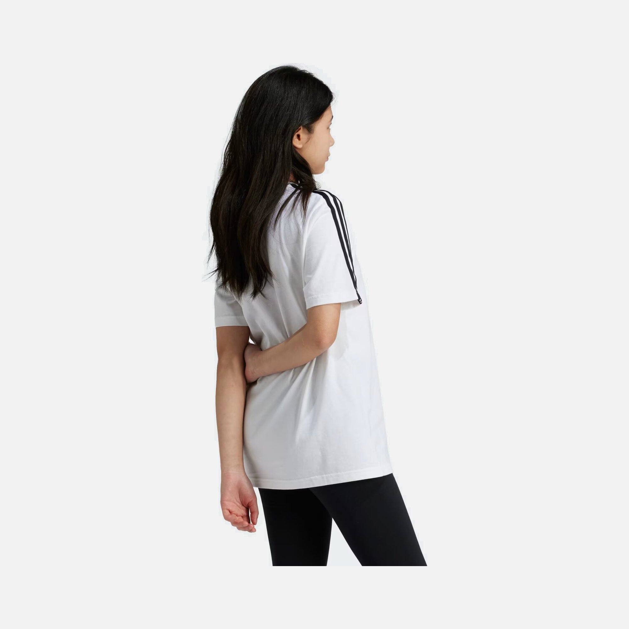 adidas Essentials 3-Stripes Cotton Loose Fit Boyfriend Short-Sleeve (Girls') Çocuk Tişört