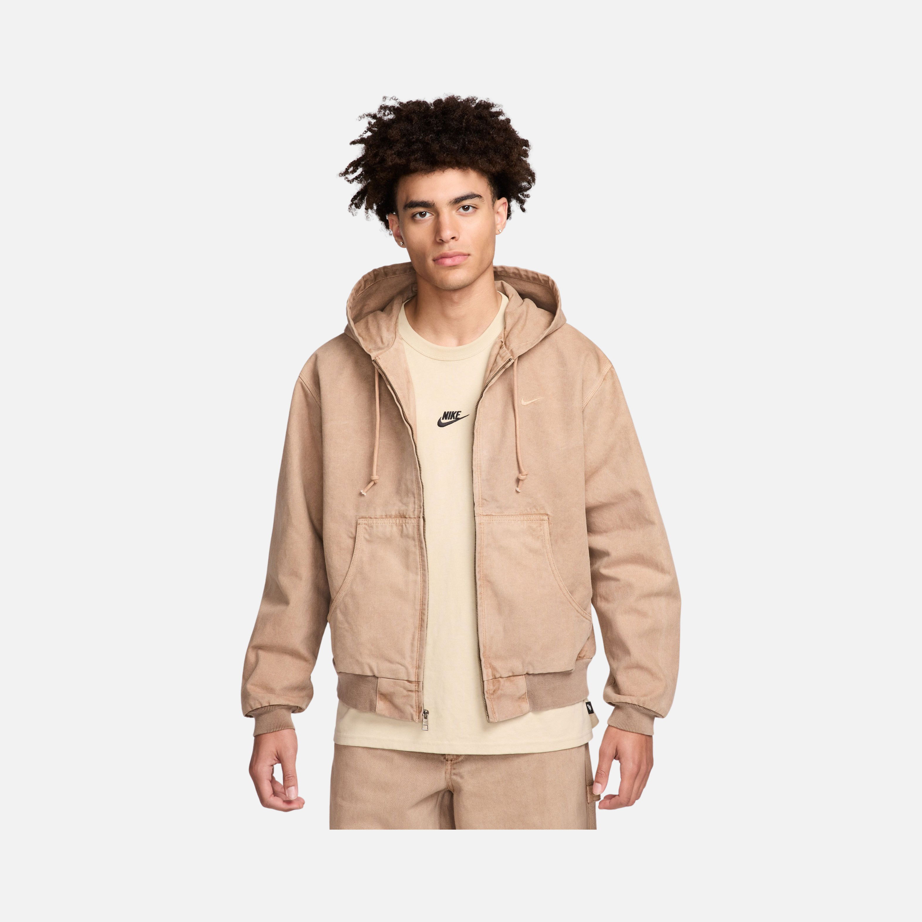 Nike Life Unlined Dye  Canvas Woven Fabric Full-Zip Hoodie Erkek Ceket