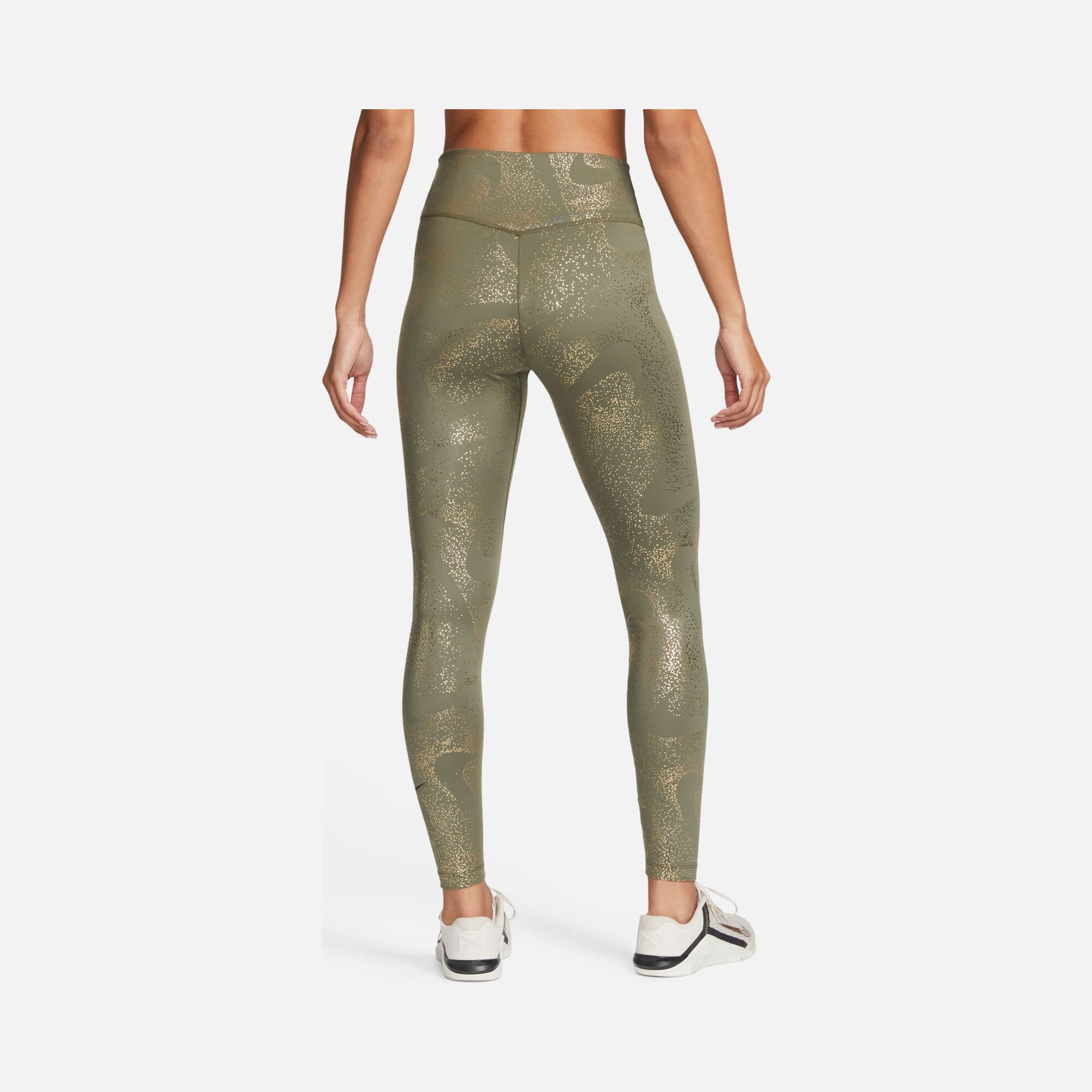Nike One Dri-Fit Sparkle Swoosh Graphics Mid-Rise Training Kadın Tayt