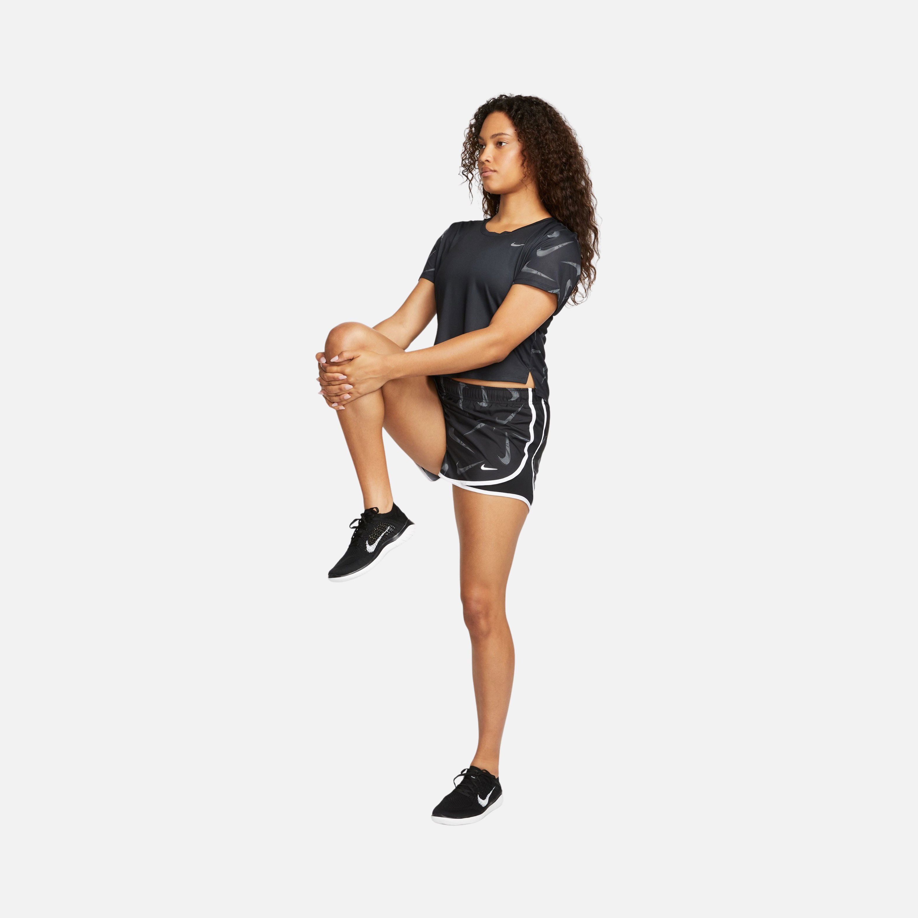 Nike Dri-Fit Swoosh Printed Crop Running Short-Sleeve Kadın Tişört