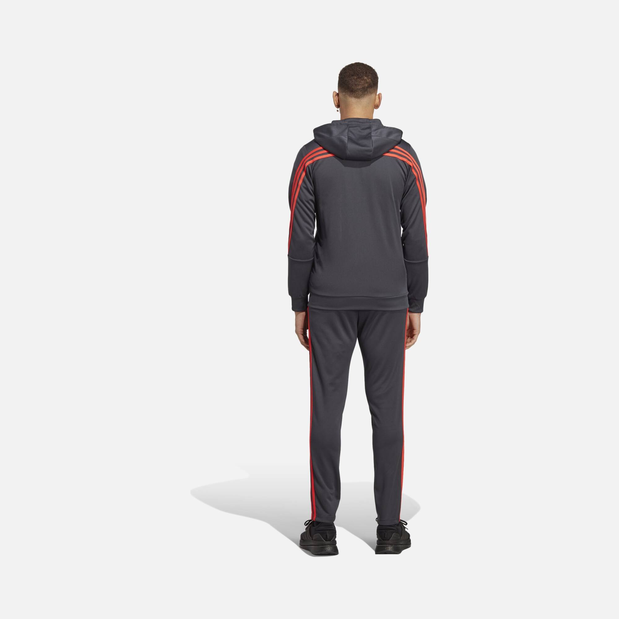 adidas Sportswear Logo Tricot 3-Stripes Full-Zip Hoodie Erkek Eşofman Takımı