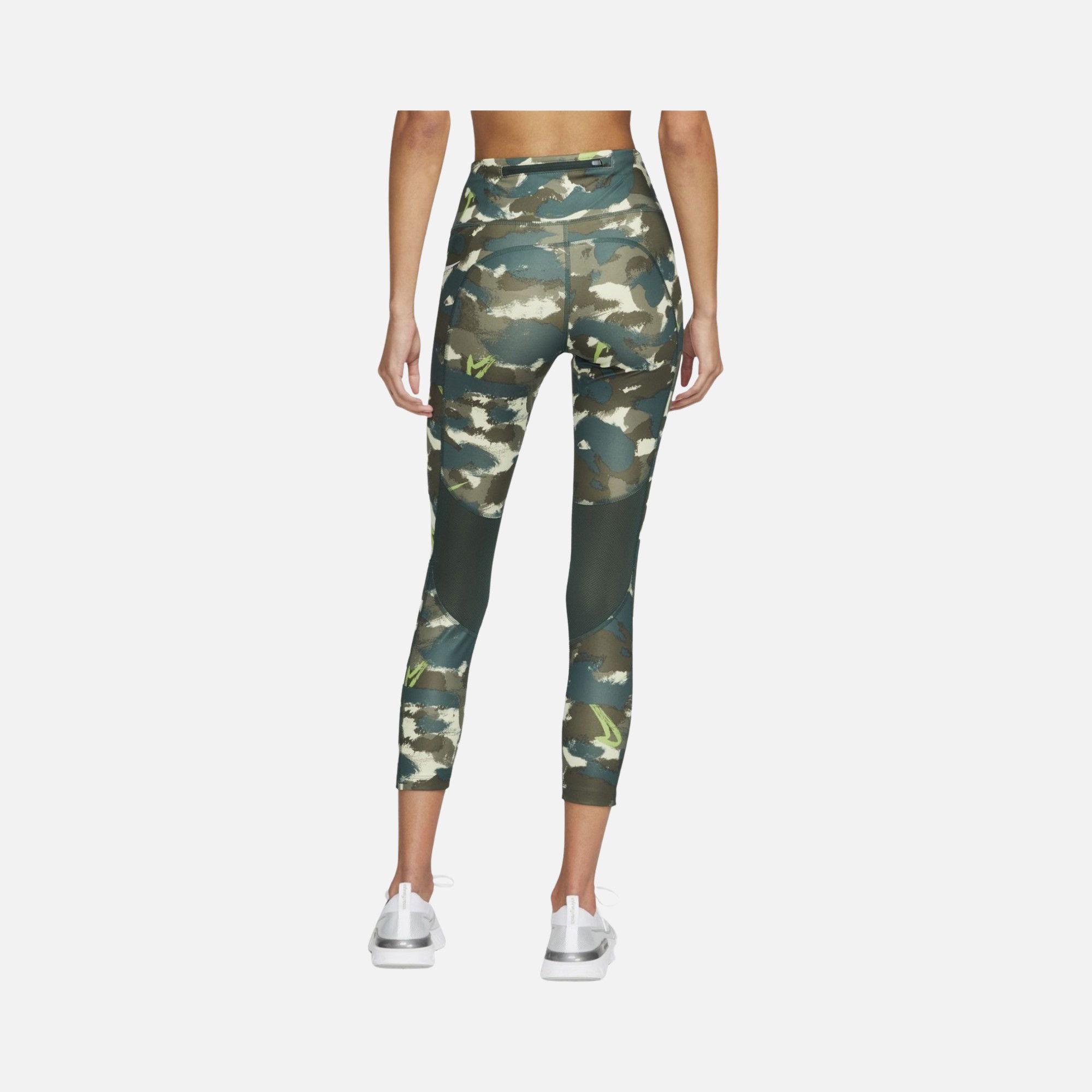 Nike Dri-Fit Fast Mid-Rise 7/8-Length Printed Running Kadın Tayt