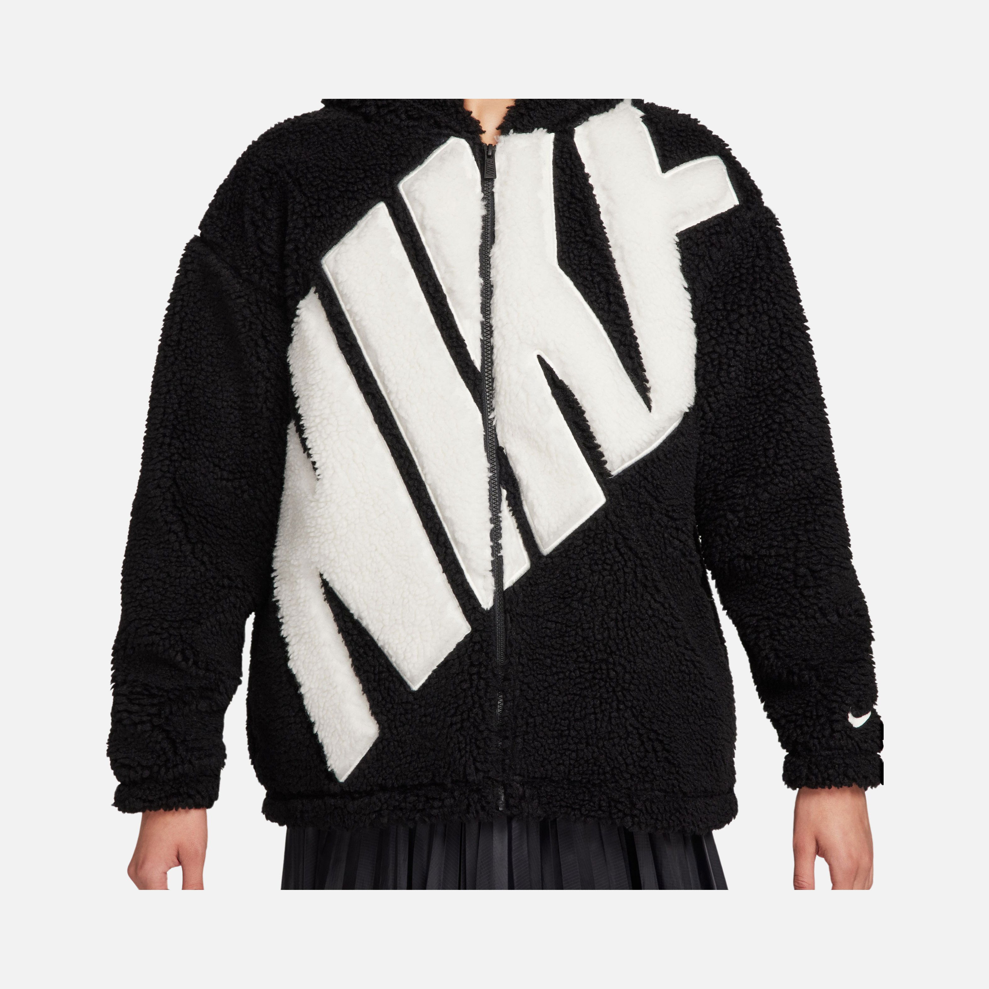 Nike Sportswear Logo High-Pile Sherpa Full-Zip Hoodie Kadın Ceket