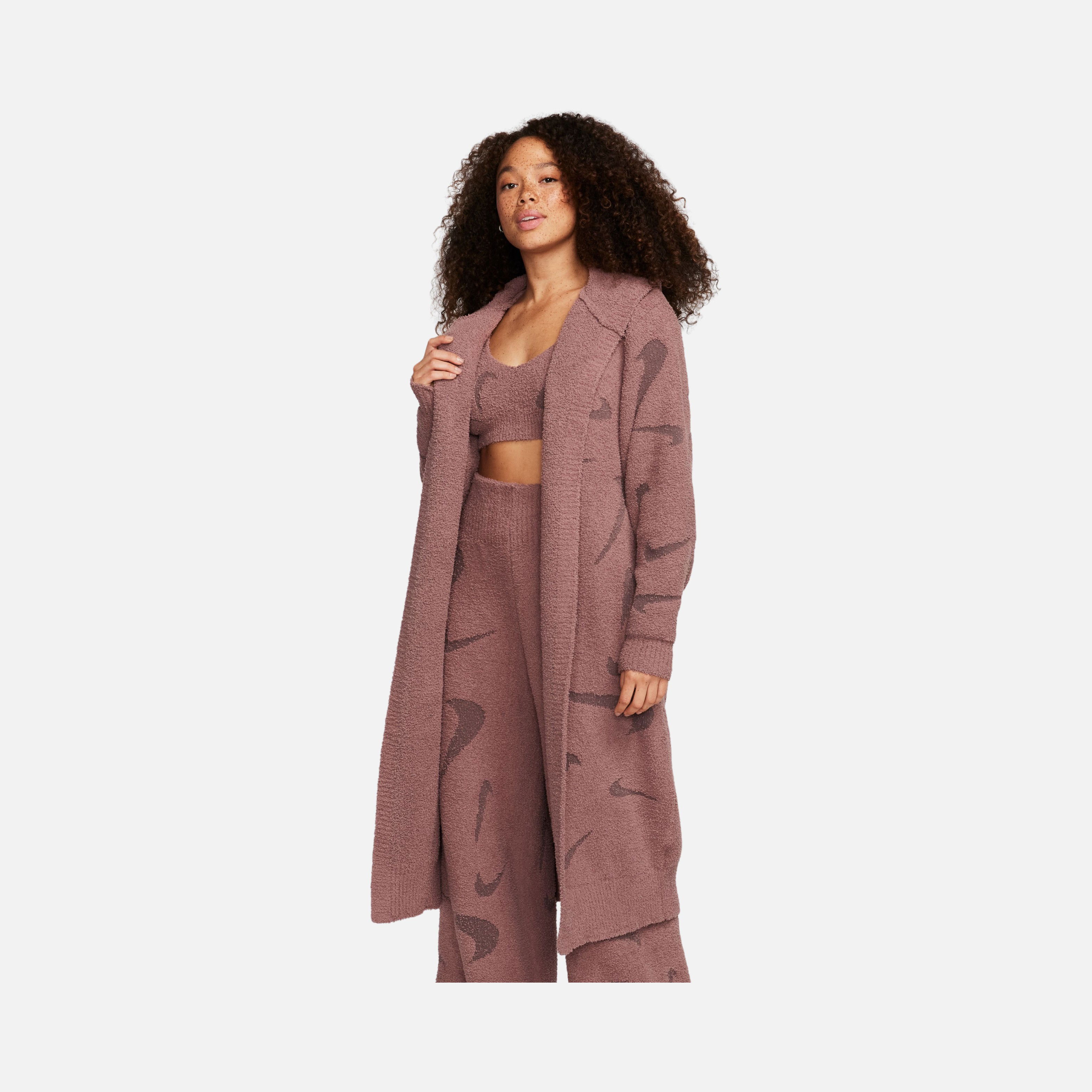 Nike Sportswear Phoenix Cozy Bouclé Loose-Cut Long Knit Hoodie Kadın Ceket