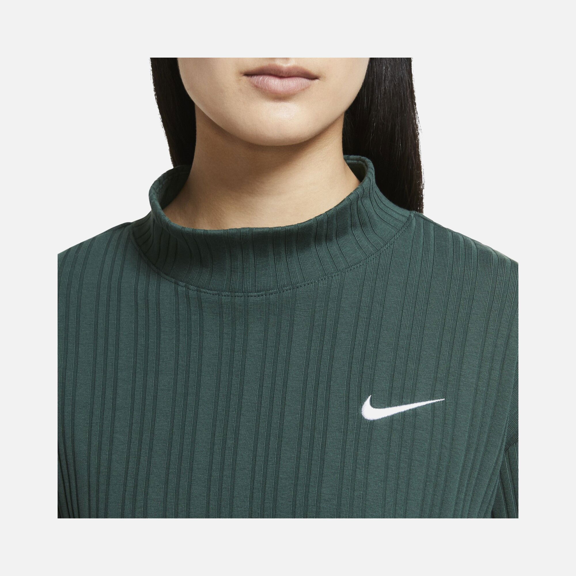 Nike Sportswear Ribbed Jersey Wide Long-Sleeve Kadın Tişört