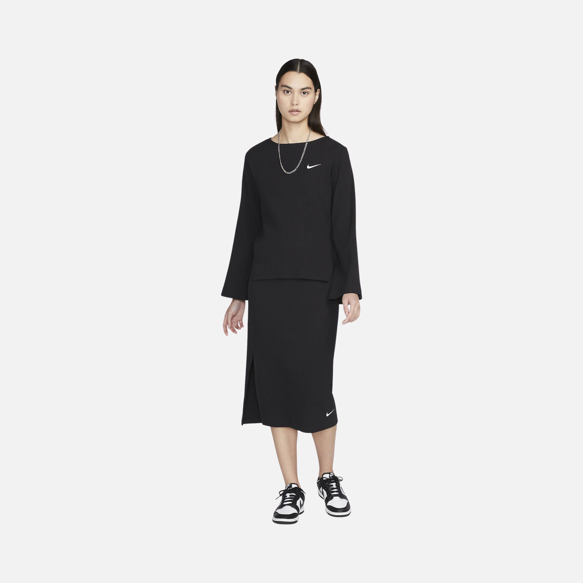 Nike Sportswear High-Waisted Ribbed Jersey Kadın Etek