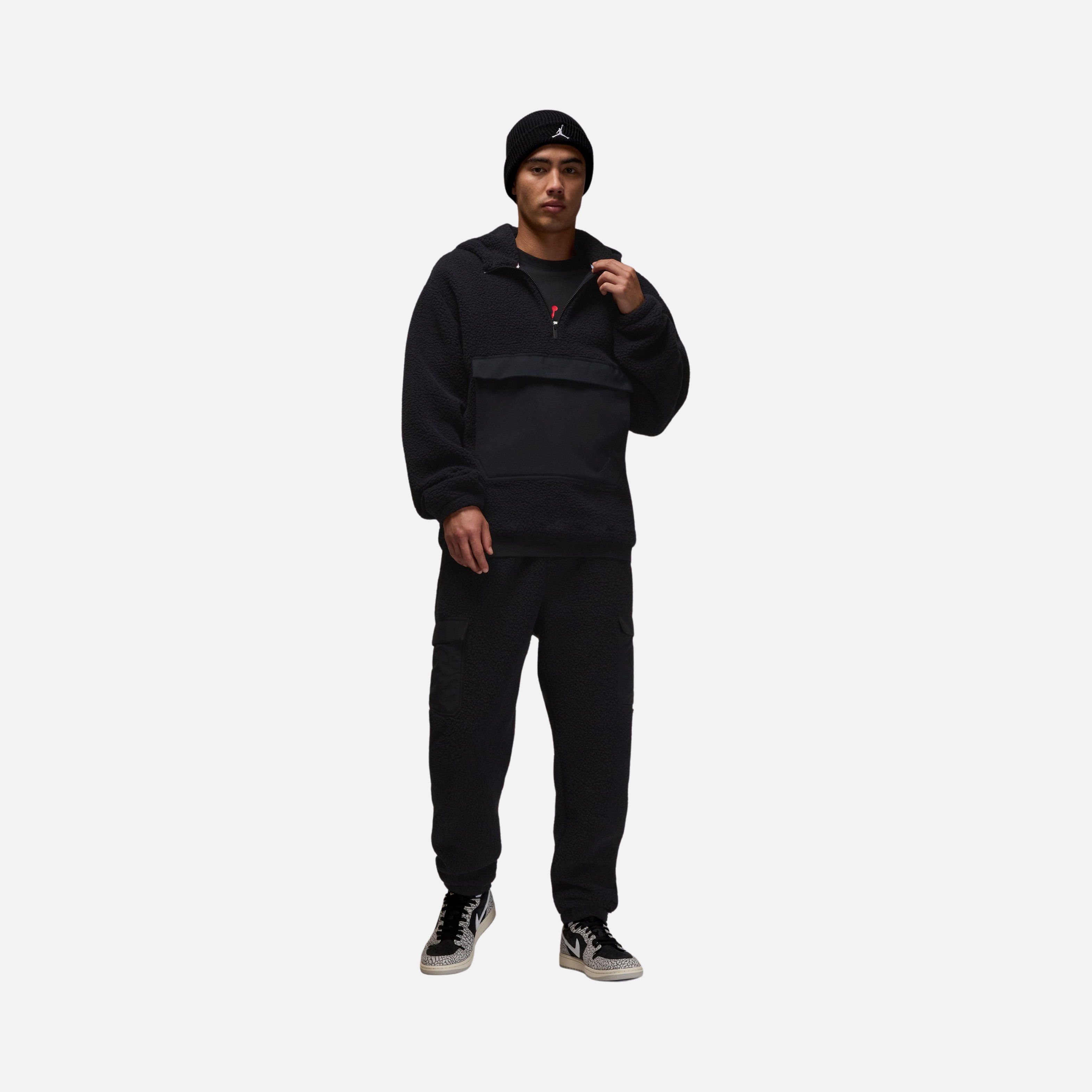 Nike Jordan Flight Sherpa Half-Zip Hoodie Erkek Sweatshirt