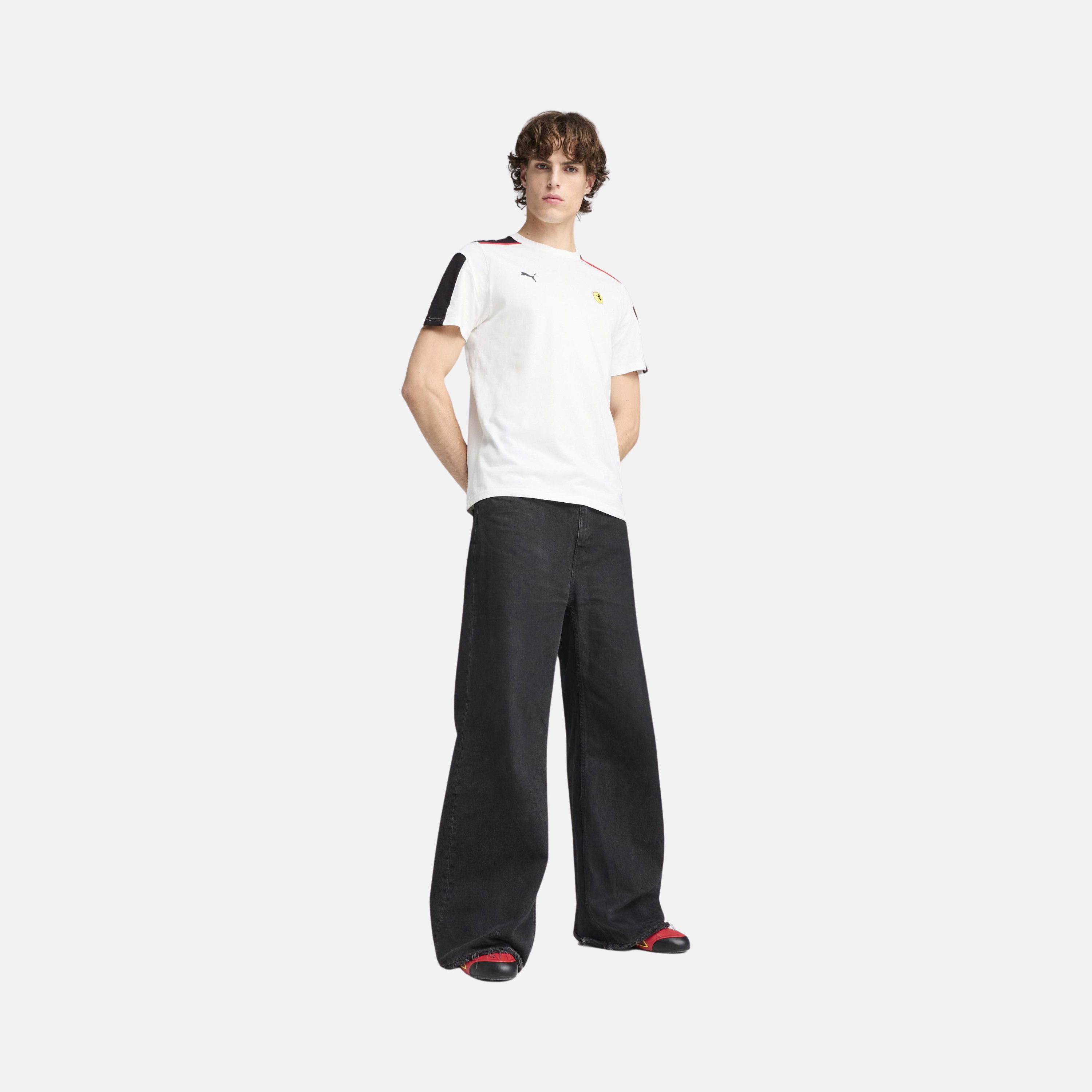 Puma Scuderia Ferrari Race MT7 Colorblock Short-Sleeve Erkek Tişört