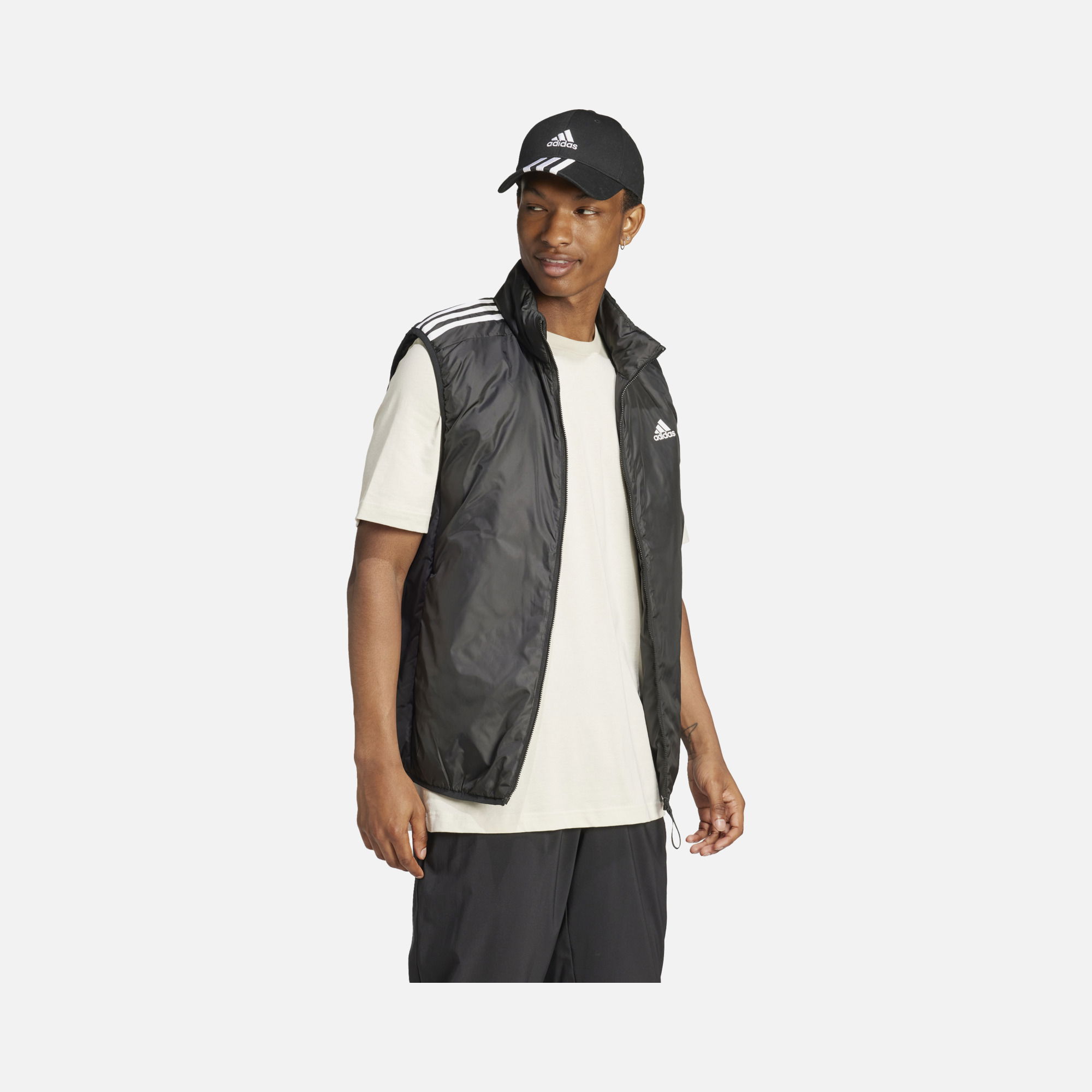 adidas Essentials Insulation Iconic 3-Stripes Regular Fit Versatile Full-Zip Erkek Yelek