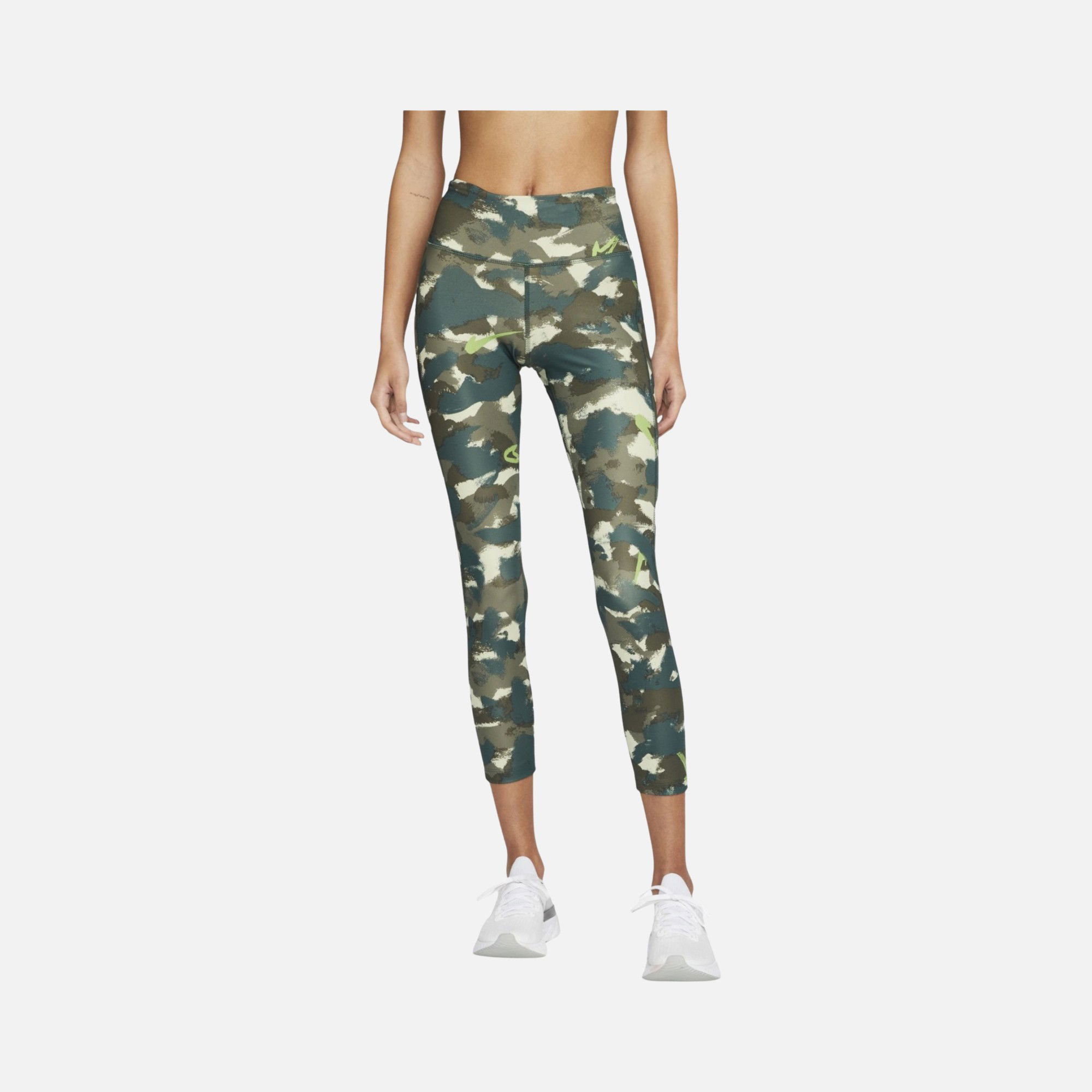 Nike Dri-Fit Fast Mid-Rise 7/8-Length Printed Running Kadın Tayt
