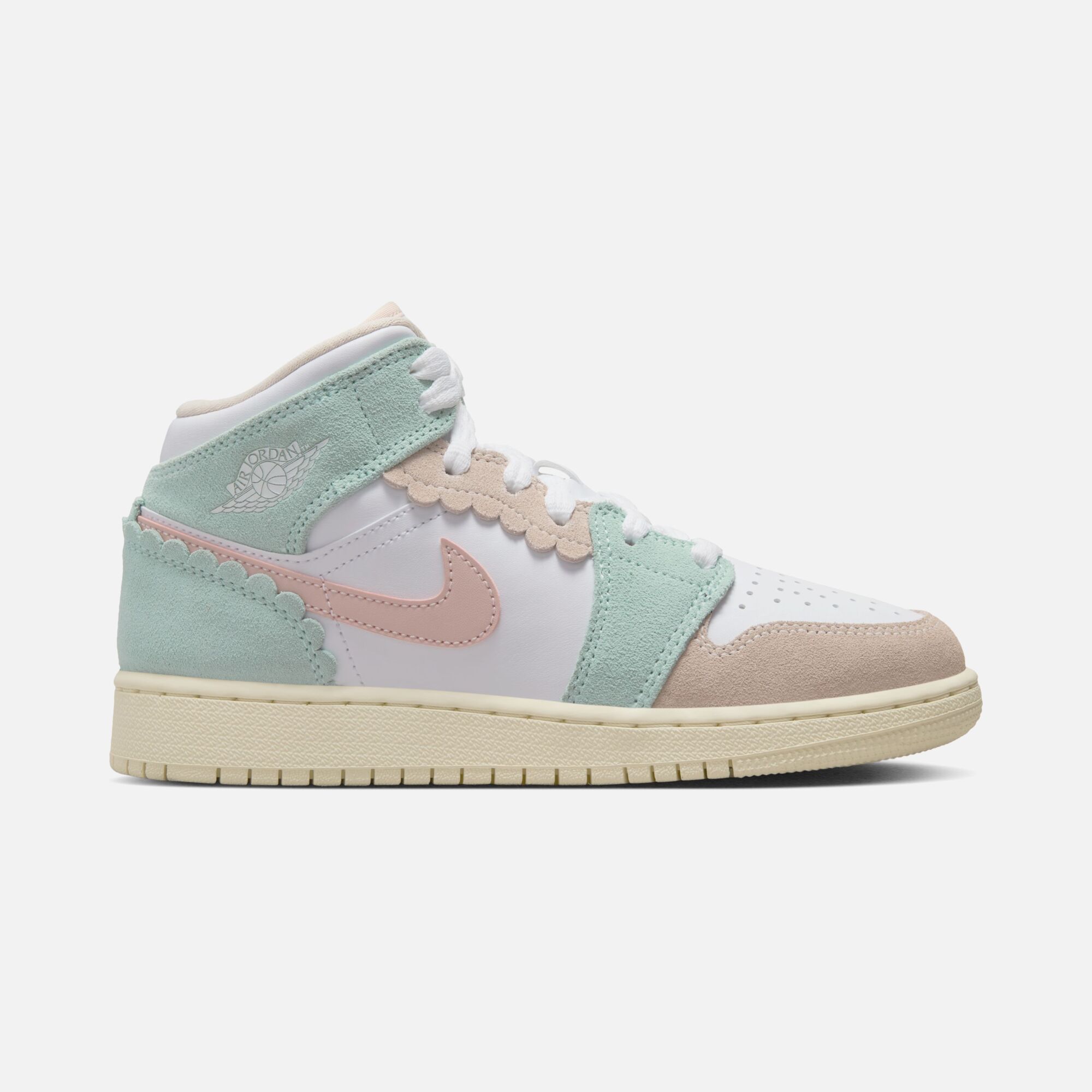 Nike Air Jordan 1 Mid SE ''Scalloped Edge Suede Details'' (GS) Spor Ayakkabı