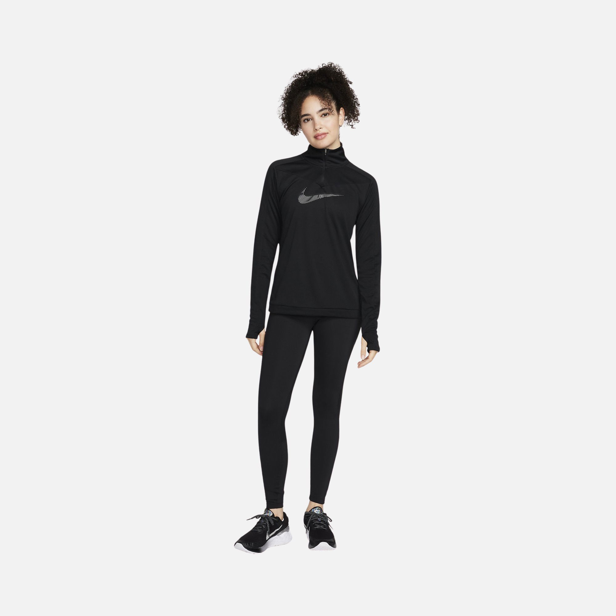 Nike Dri-Fit Swoosh 1/4-Zip Pacer Running Long-Sleeve Kadın Tişört