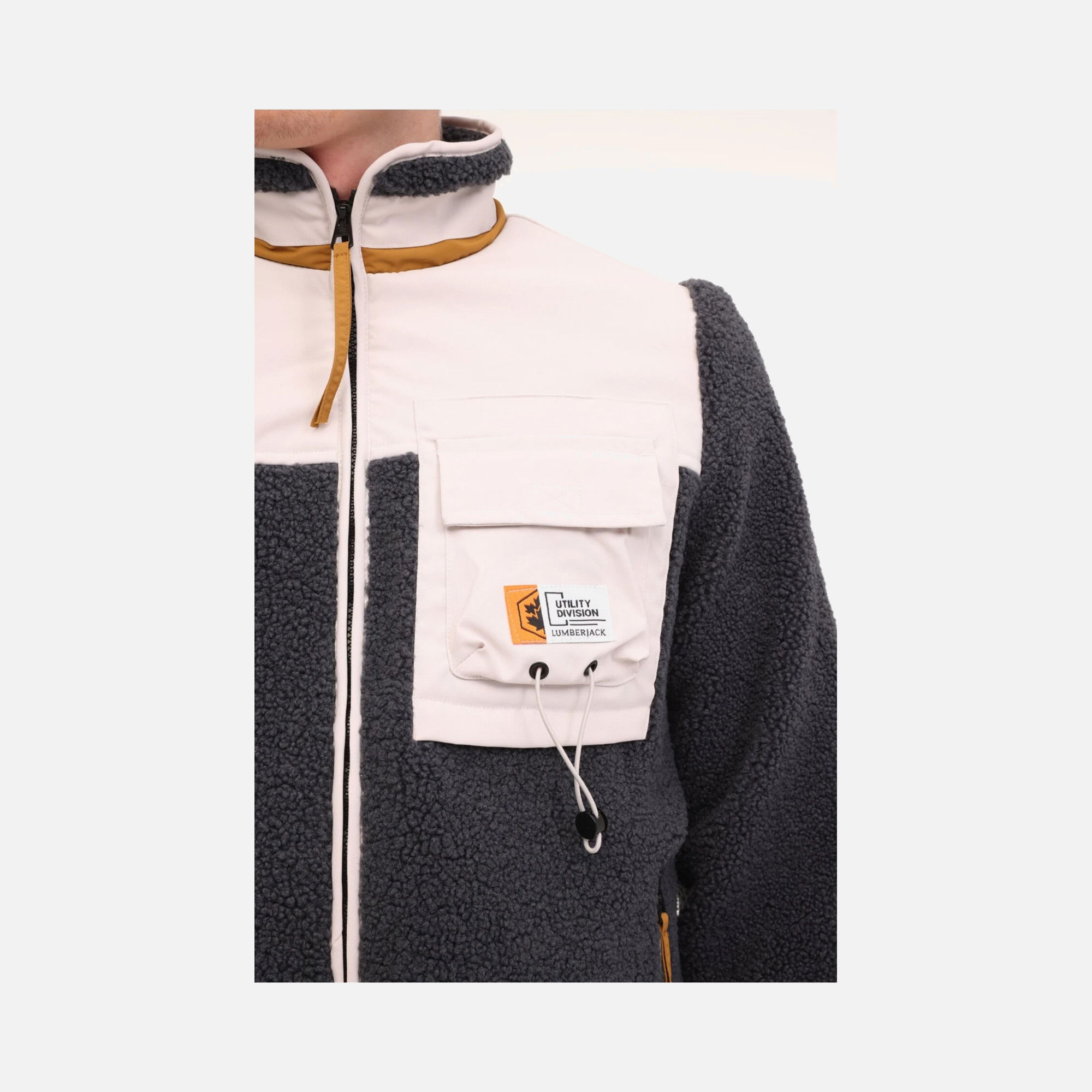 Lumberjack Sportswear Faux Fur & Woven Fabric Full-Zip Erkek Ceket