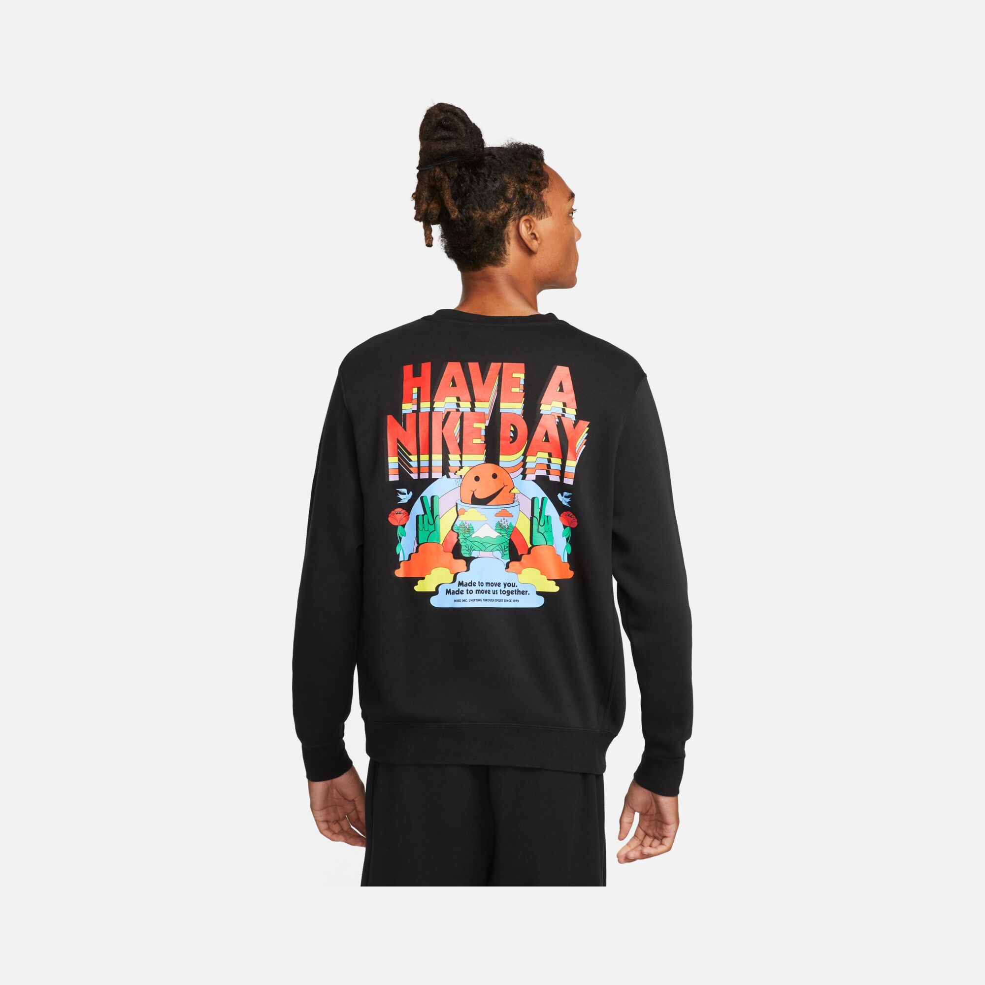 Nike Sportswear Fleece Swoosh Spirit Graphic Erkek Sweatshirt