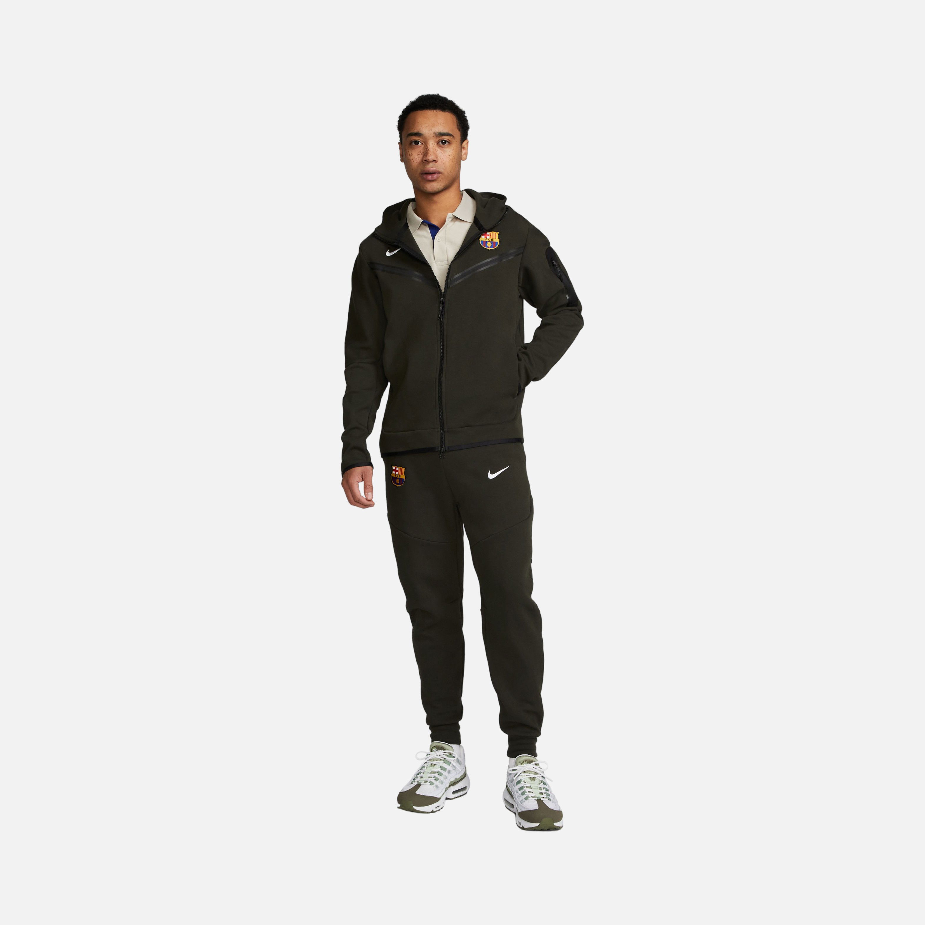 Nike FC Barcelona Tech Fleece Windrunner Full-Zip Hoodie Erkek Sweatshirt