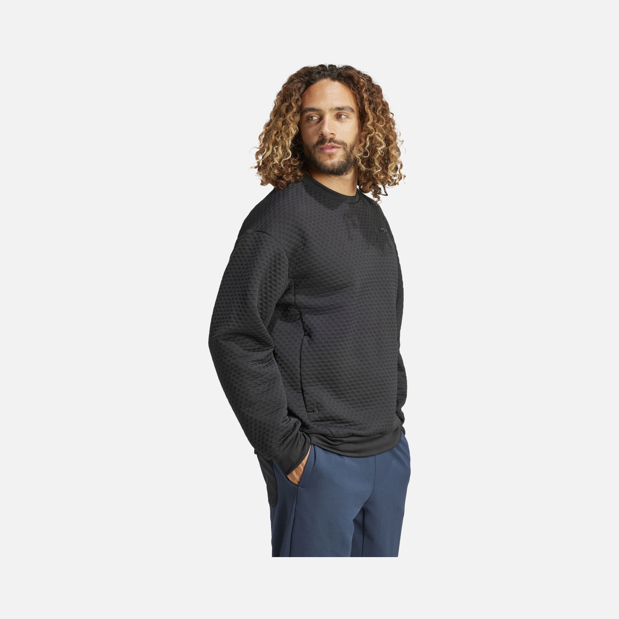 adidas Terrex Xploric Waffle Knit Crewneck Hiking Erkek Sweatshirt