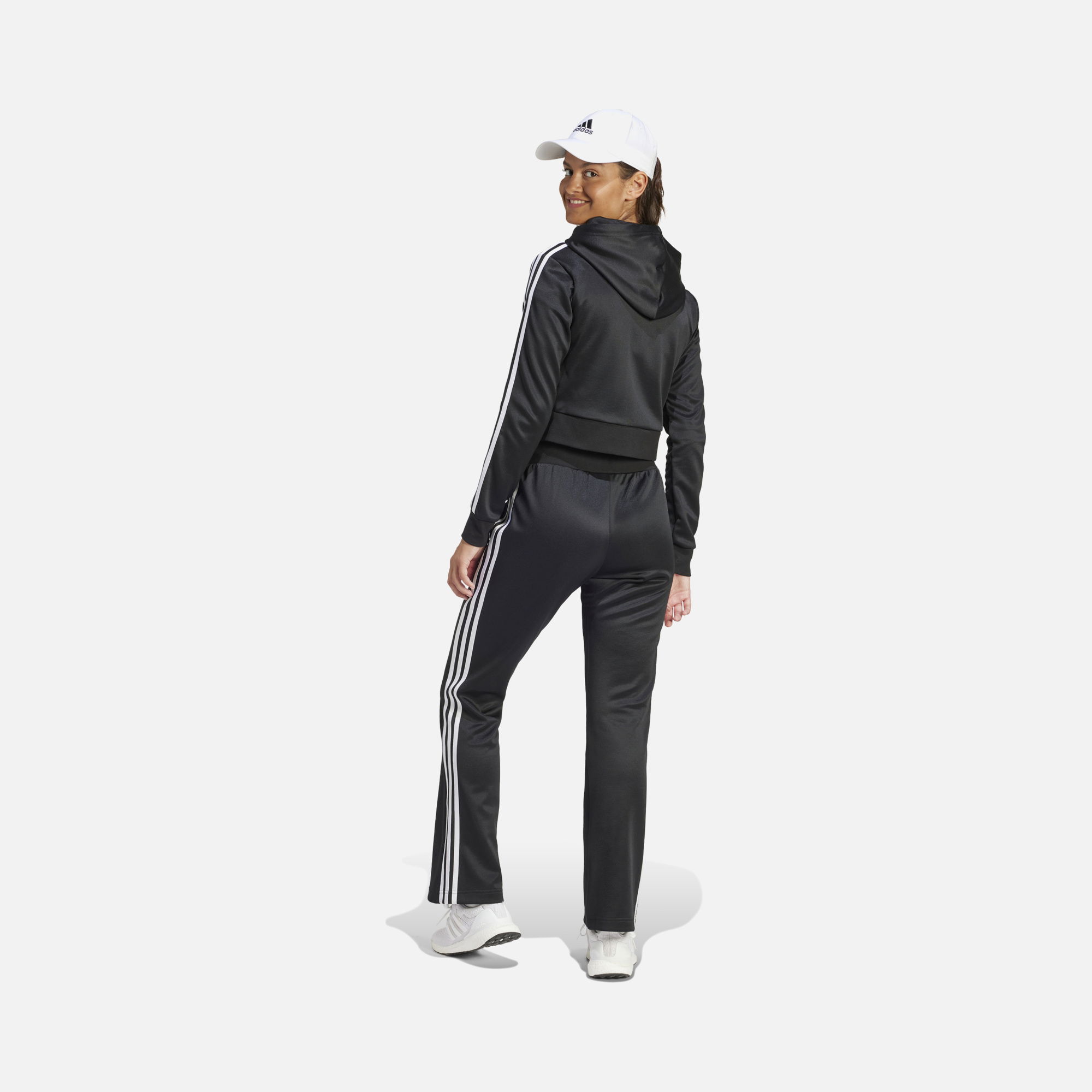 adidas Sportswear Glam Crop Length Top Full-Zip Hoodie Kadın Eşofman Takımı