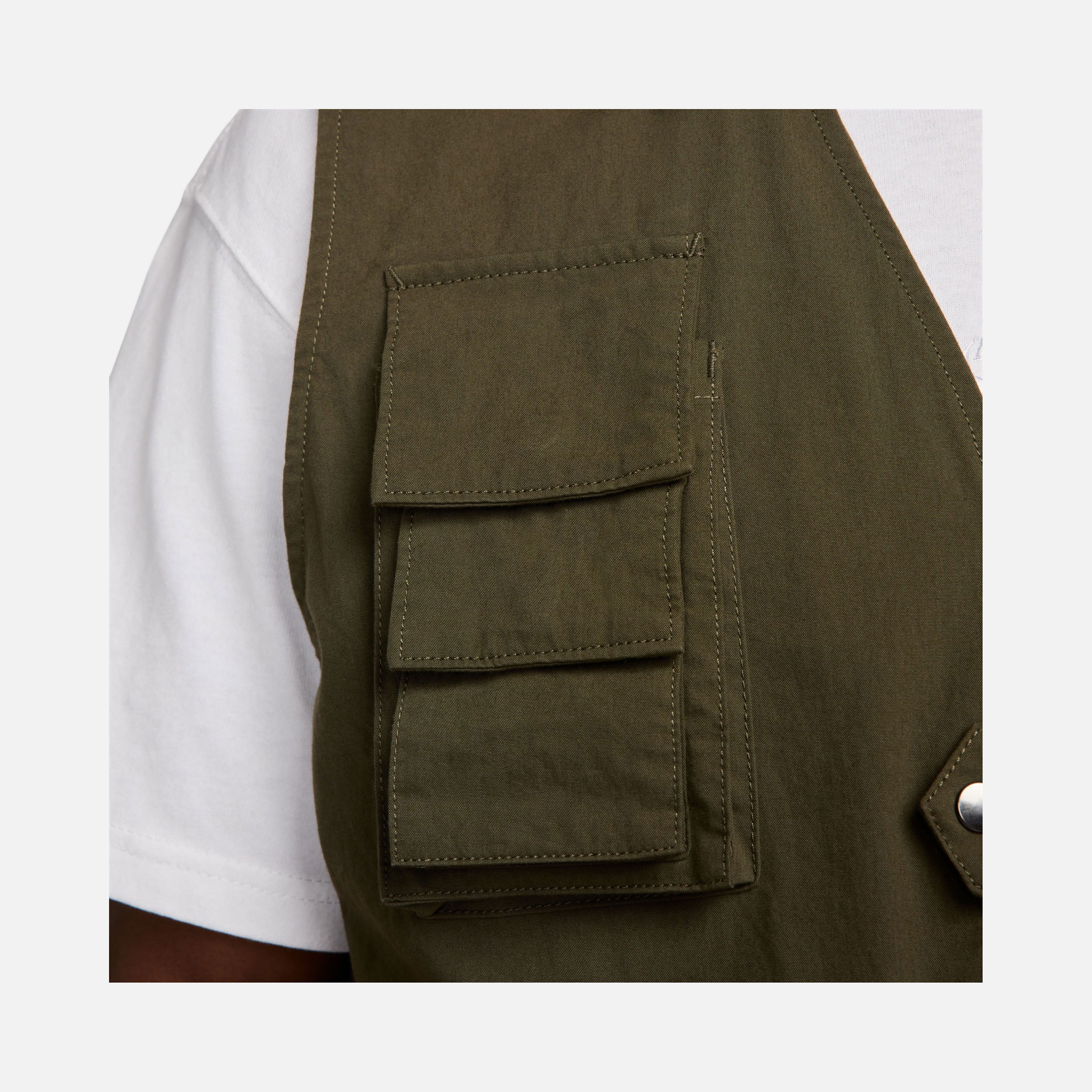 Nike Life Utility Stonewashed Cotton Fabric Full-Zip Erkek Yelek