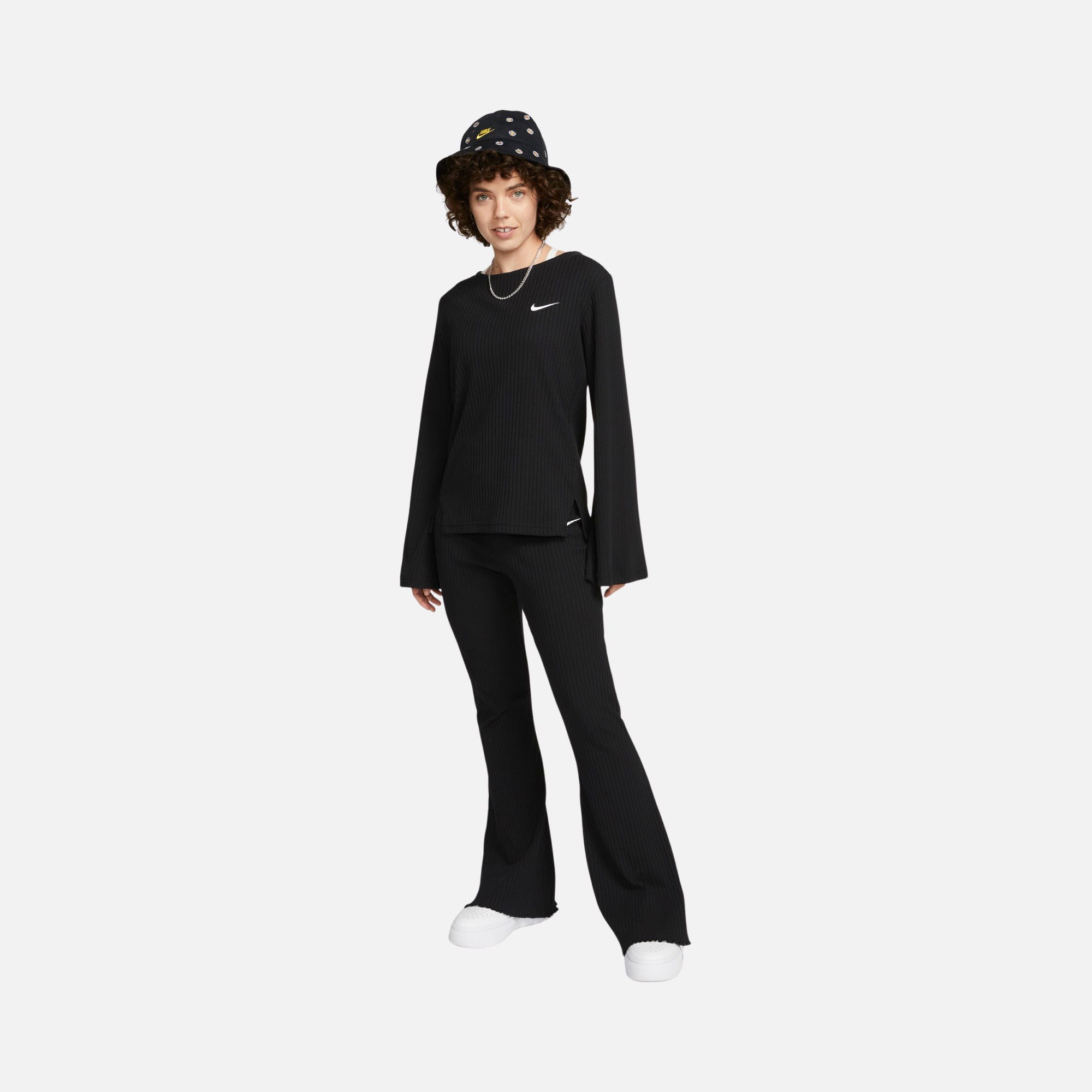 Nike Sportswear High-Waisted Wide Leg Ribbed Kadın Eşofman Altı
